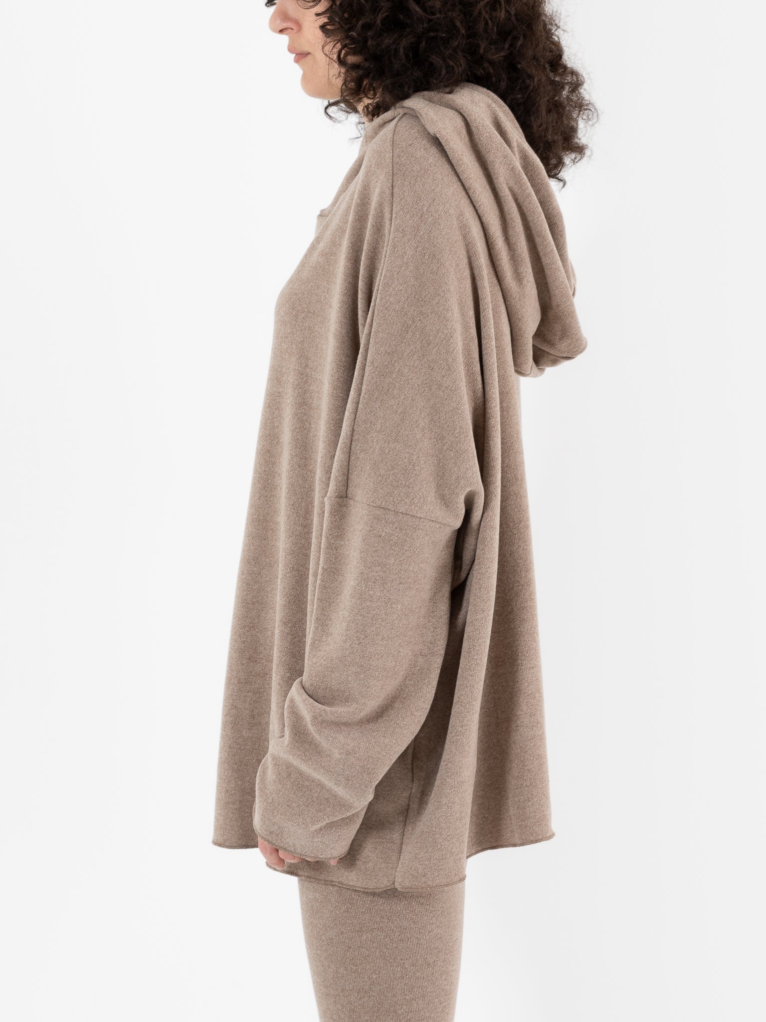 Album Di Famiglia Big Big Hoodie in Marron Glace JP - ALBUM DI FAMIGLIA at Worthwhile - shop TOP