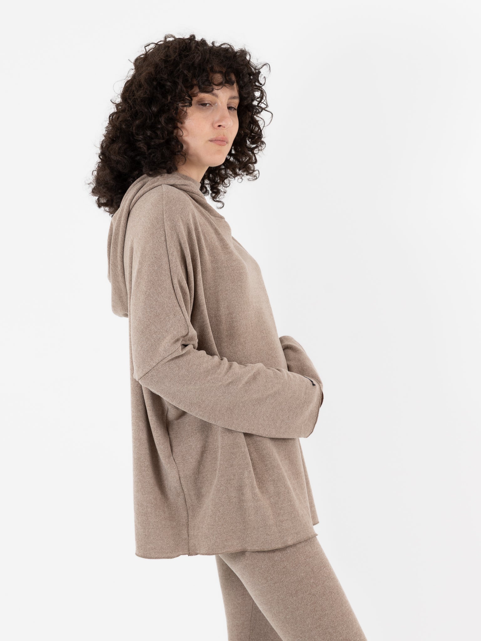 Album Di Famiglia Big Big Hoodie in Marron Glace JP - ALBUM DI FAMIGLIA at Worthwhile - shop TOP