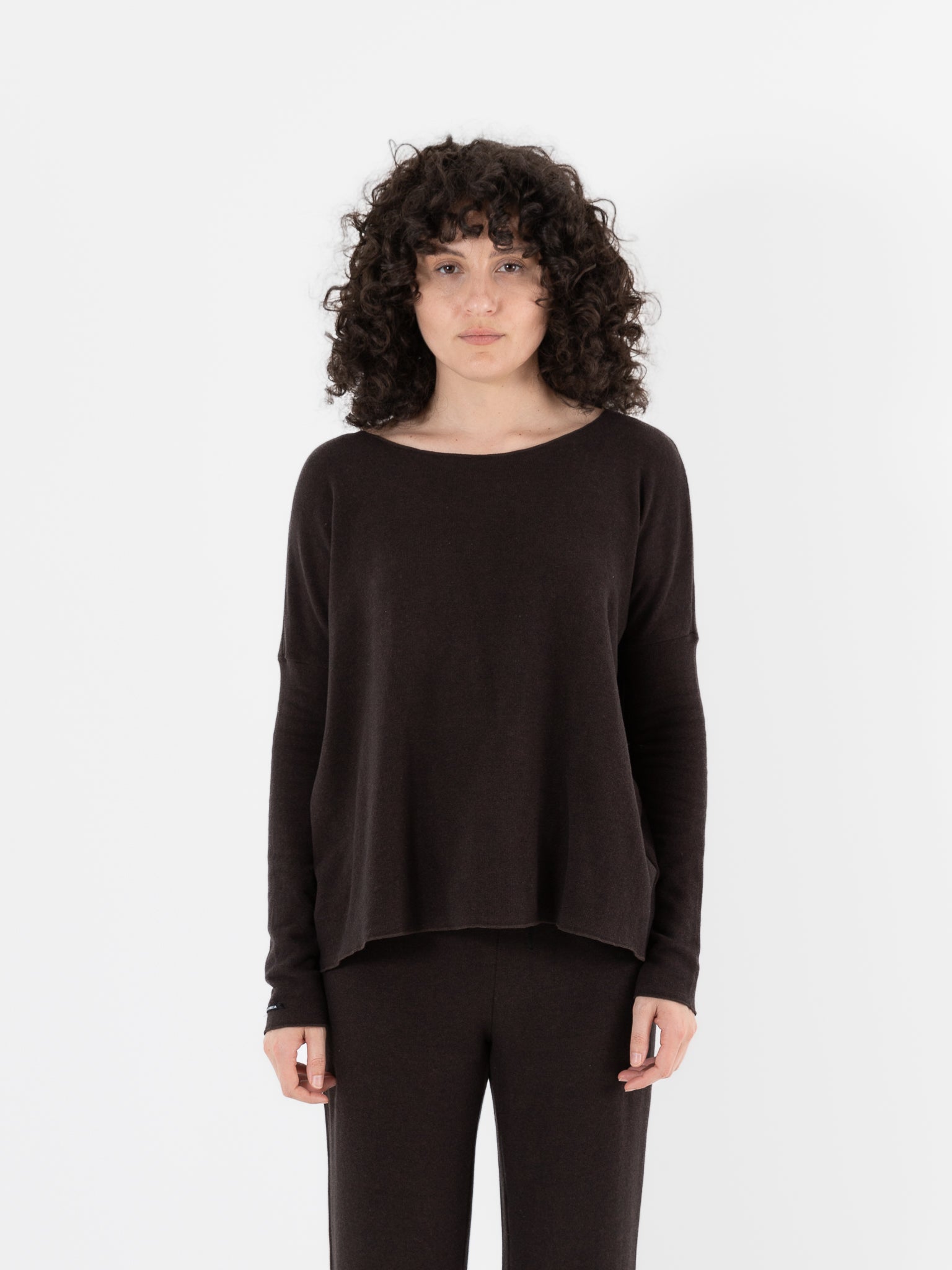 Album Di Famiglia Pullover in Chocolate JP - ALBUM DI FAMIGLIA at Worthwhile - shop TOP