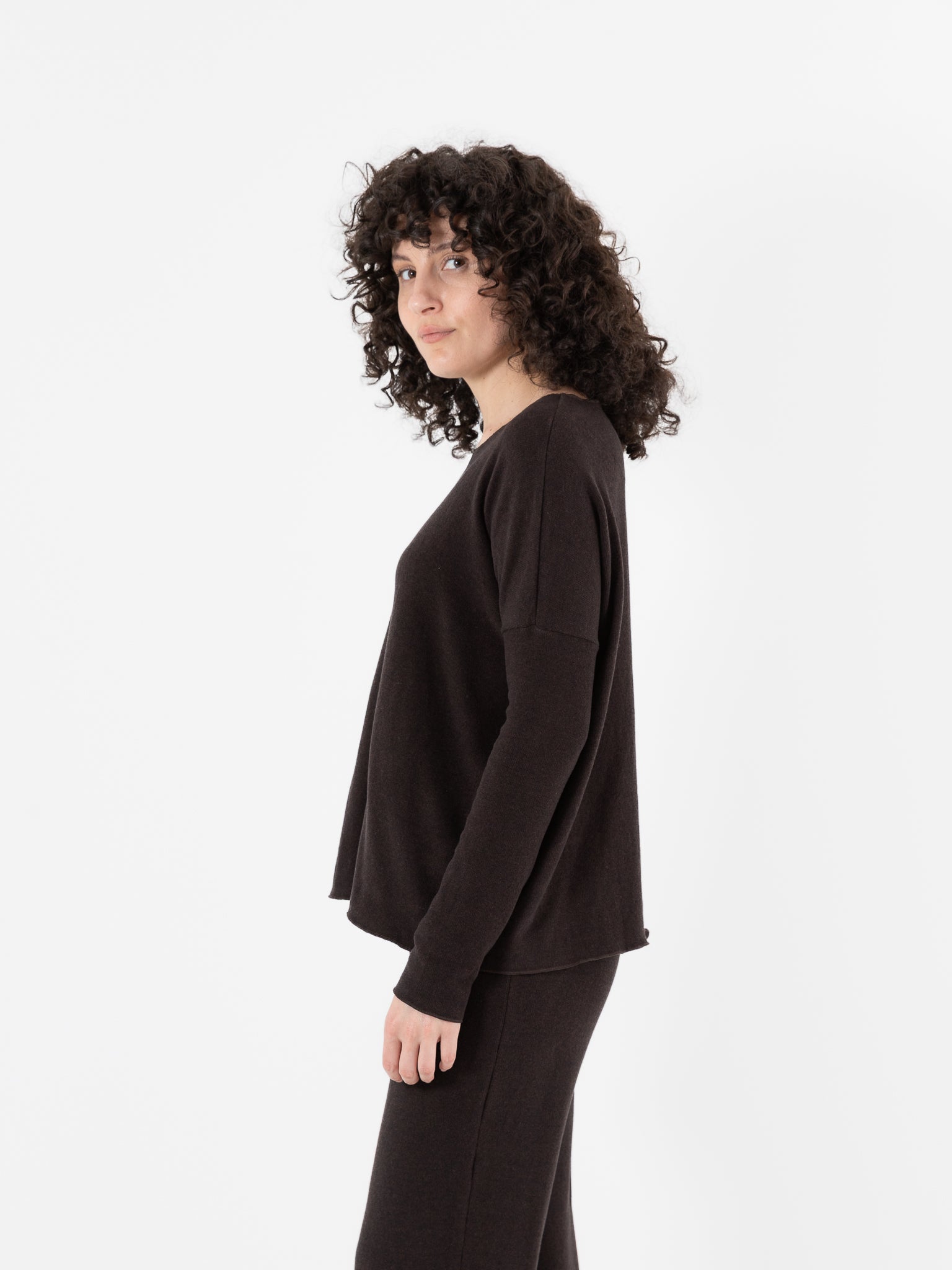 Album Di Famiglia Pullover in Chocolate JP - ALBUM DI FAMIGLIA at Worthwhile - shop TOP