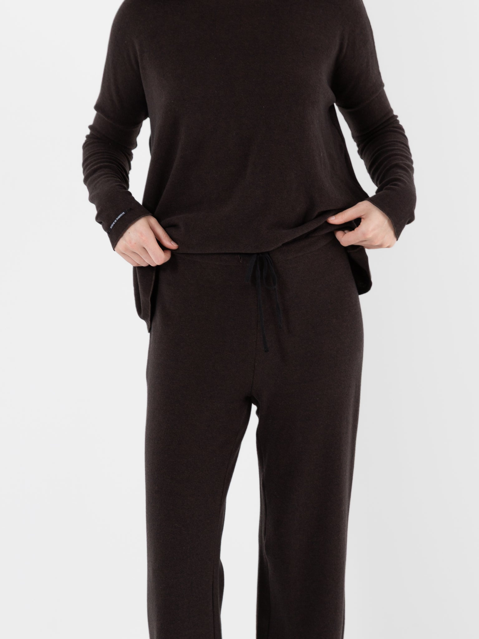 Album Di Famiglia Basic Trousers in Chocolate JP - ALBUM DI FAMIGLIA at Worthwhile - shop PANT