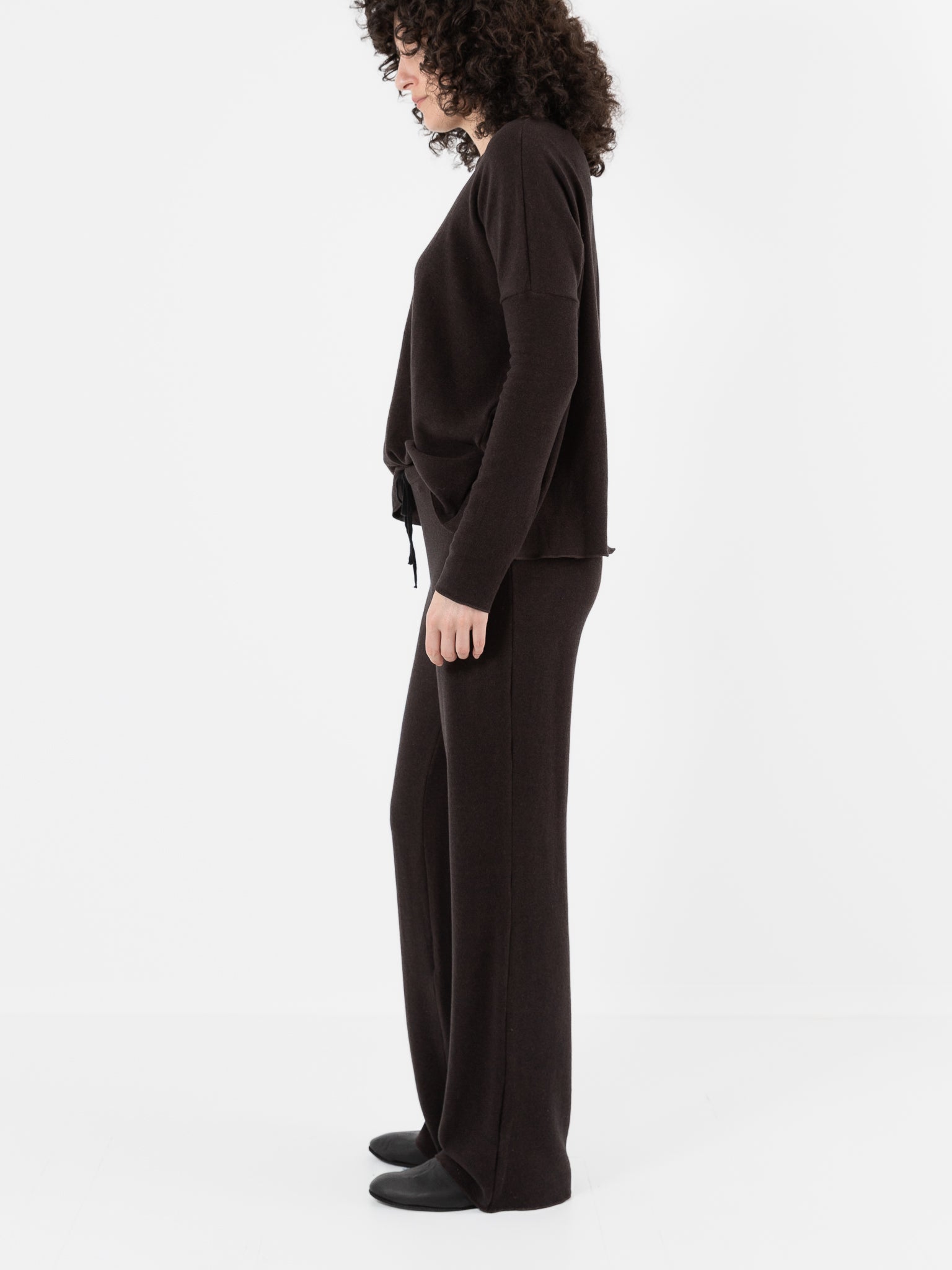 Album Di Famiglia Basic Trousers in Chocolate JP - ALBUM DI FAMIGLIA at Worthwhile - shop PANT