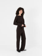 Album Di Famiglia Basic Trousers in Chocolate JP - ALBUM DI FAMIGLIA at Worthwhile - shop PANT