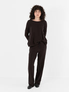 Album Di Famiglia Basic Trousers in Chocolate JP - ALBUM DI FAMIGLIA at Worthwhile - shop PANT