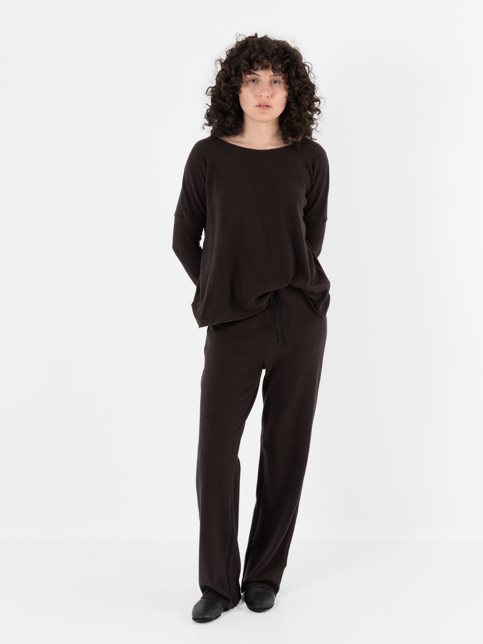 Album Di Famiglia Basic Trousers in Chocolate JP - ALBUM DI FAMIGLIA at Worthwhile - shop PANT