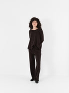 Album Di Famiglia Basic Trousers in Chocolate JP - ALBUM DI FAMIGLIA at Worthwhile - shop PANT