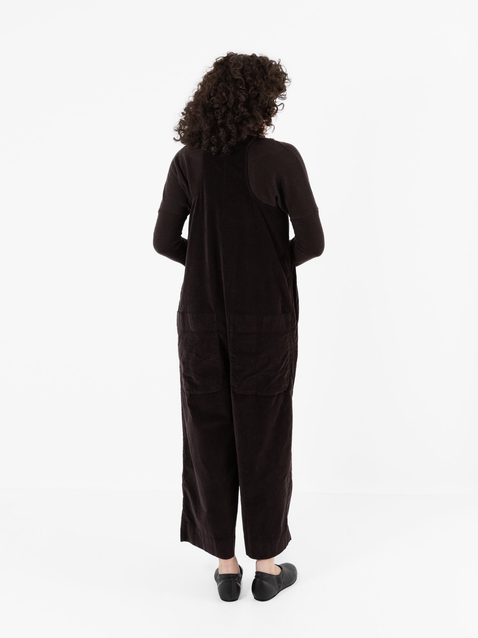 Album Di Famiglia Velvet Salopette in Chocolate - ALBUM DI FAMIGLIA at Worthwhile - shop JUMPSUIT