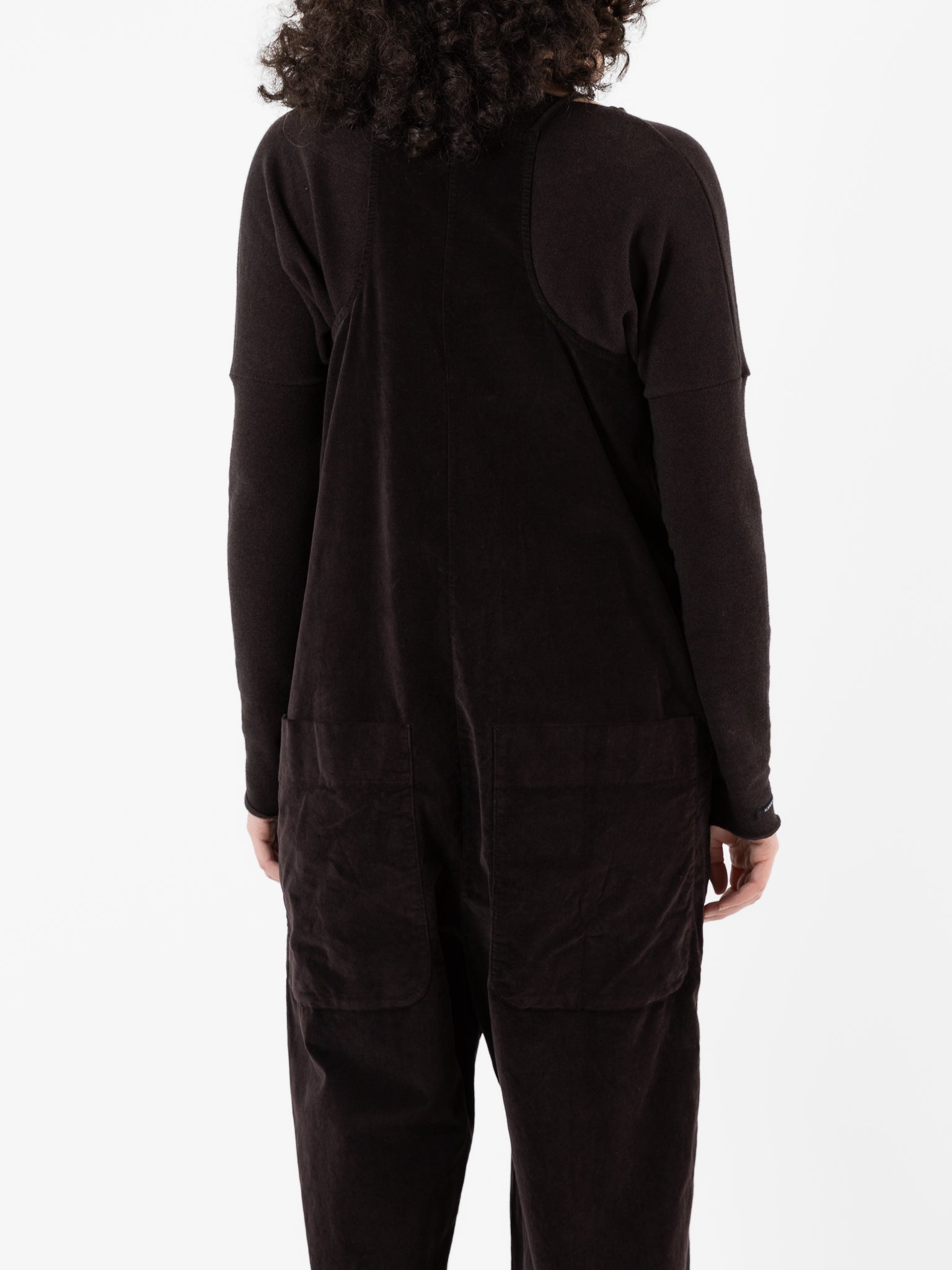 Album Di Famiglia Velvet Salopette in Chocolate - ALBUM DI FAMIGLIA at Worthwhile - shop JUMPSUIT