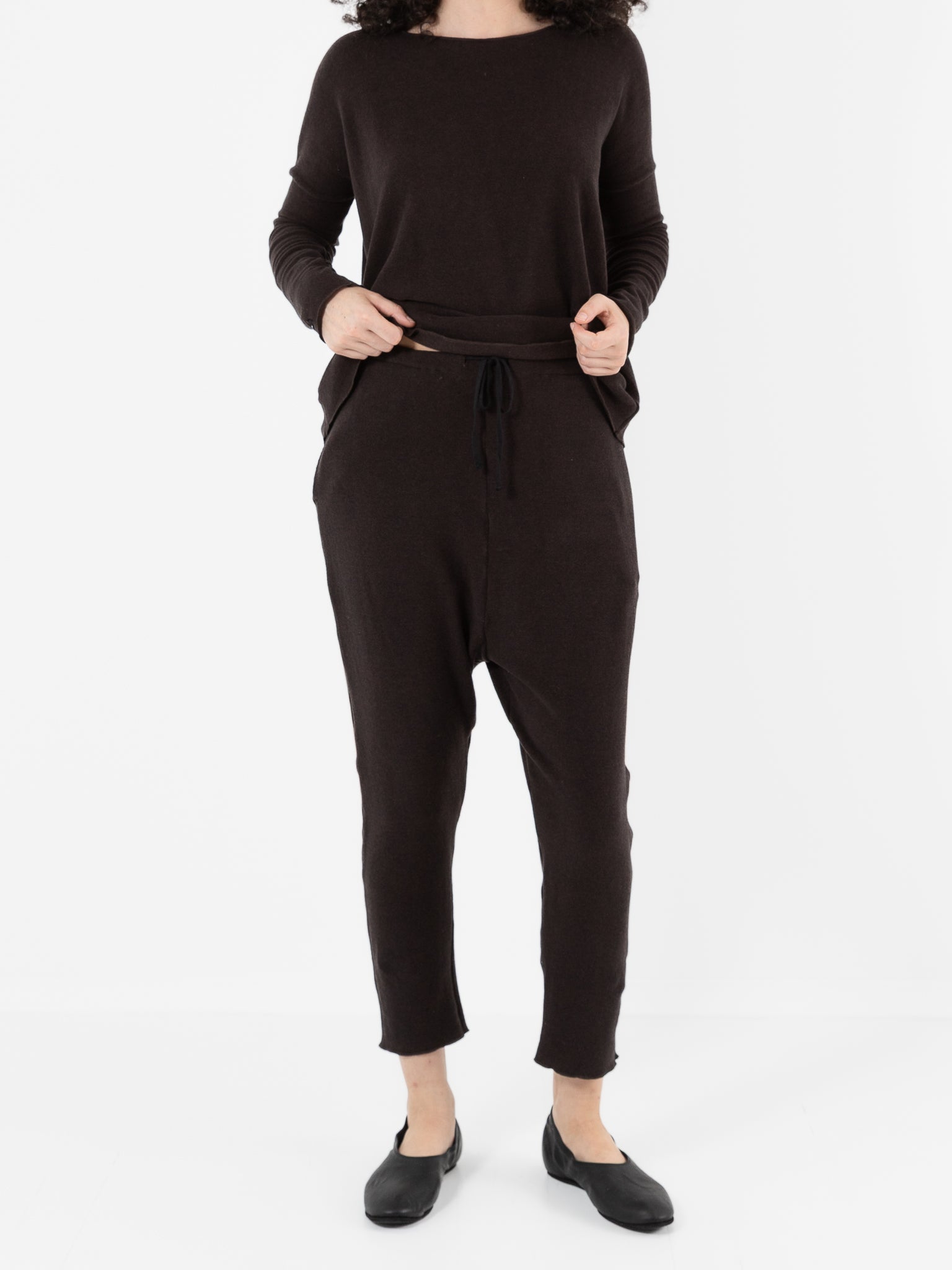 Album Di Famiglia New Basic Pant In Chocolate JP - ALBUM DI FAMIGLIA at Worthwhile - shop PANT