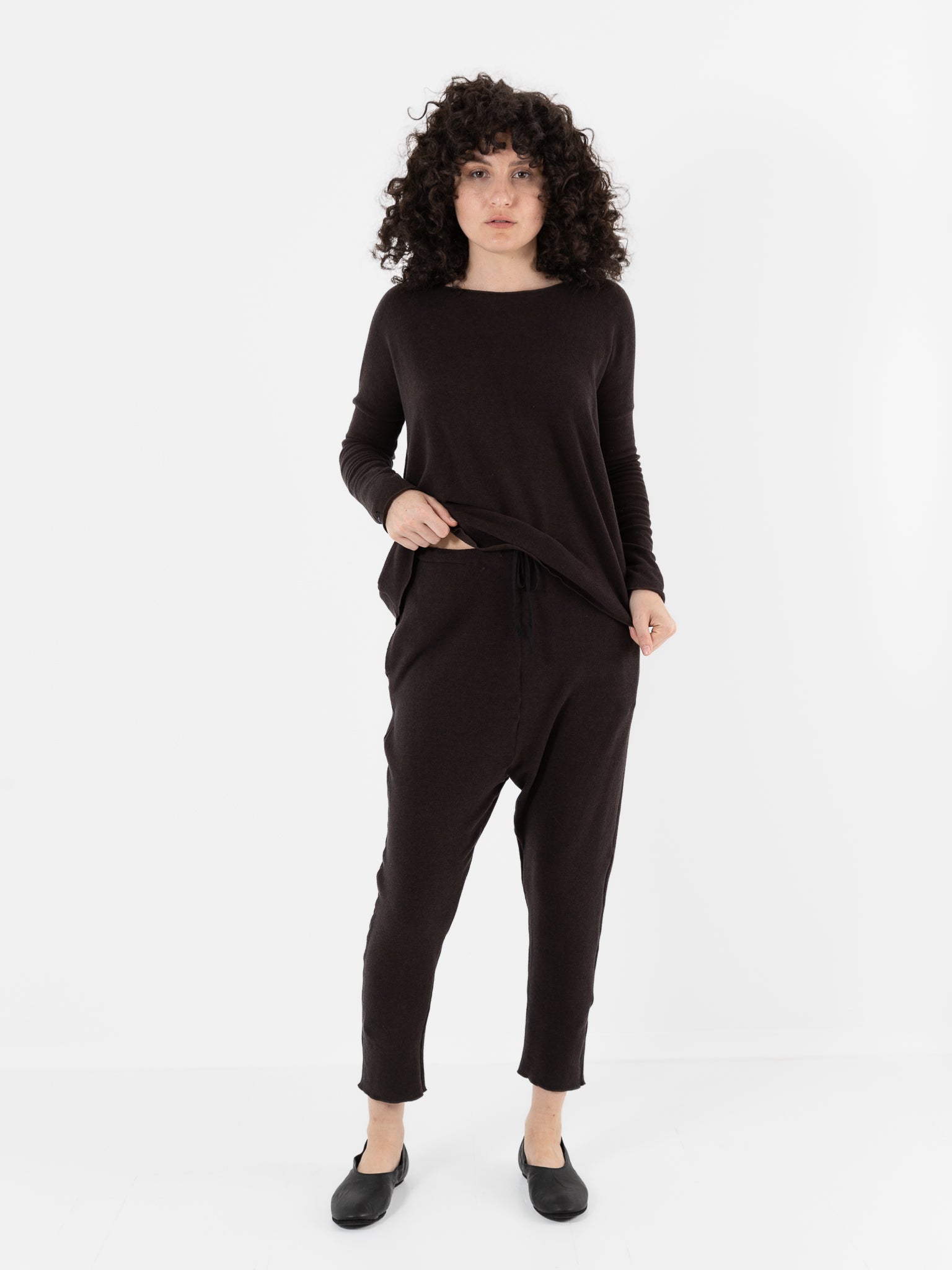 Album Di Famiglia New Basic Pant In Chocolate JP - ALBUM DI FAMIGLIA at Worthwhile - shop PANT