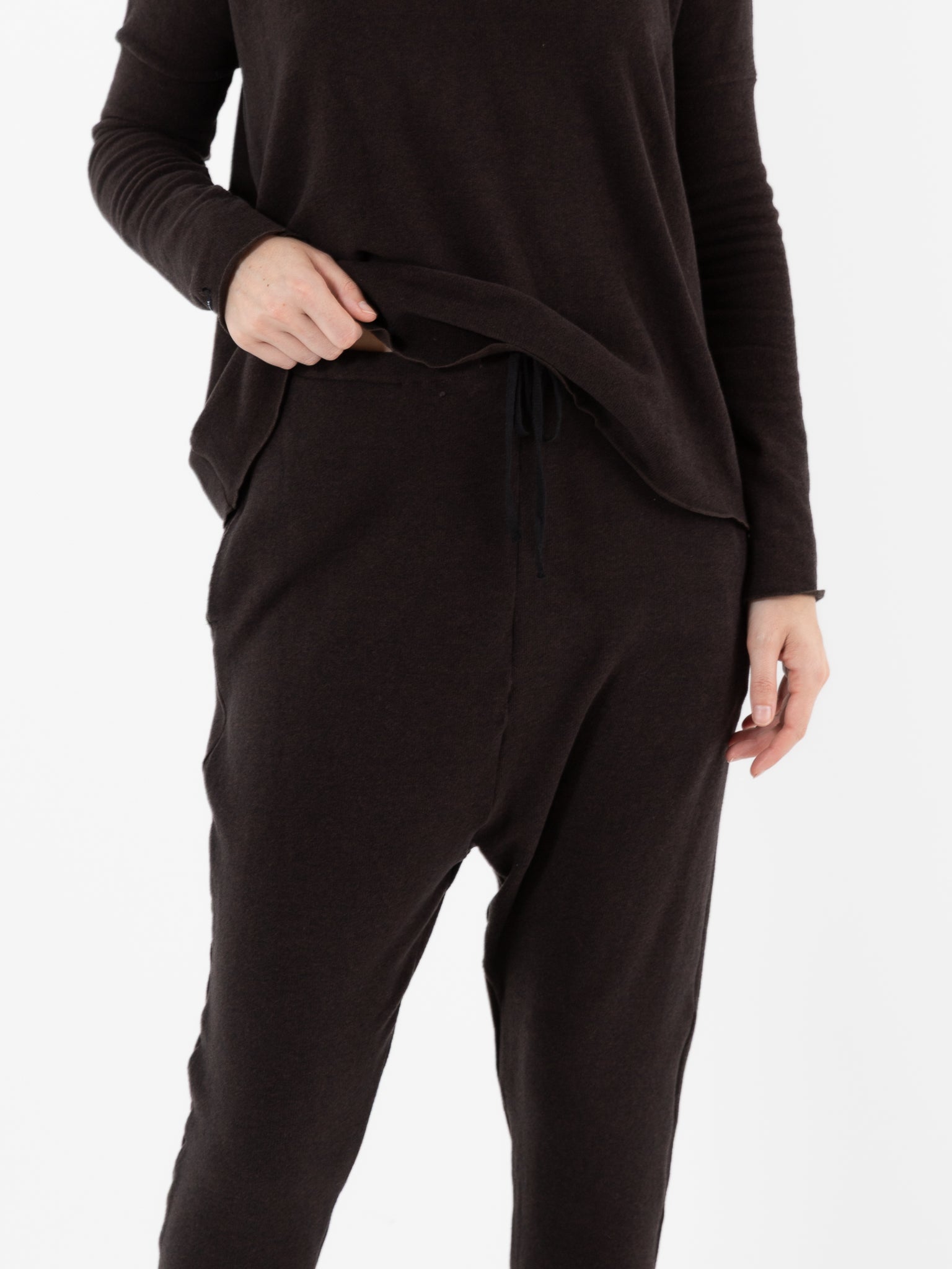 Album Di Famiglia New Basic Pant In Chocolate JP - ALBUM DI FAMIGLIA at Worthwhile - shop PANT