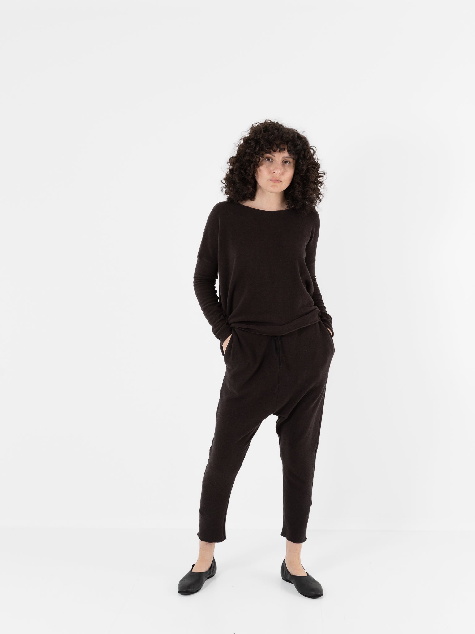 Album Di Famiglia New Basic Pant In Chocolate JP - ALBUM DI FAMIGLIA at Worthwhile - shop PANT