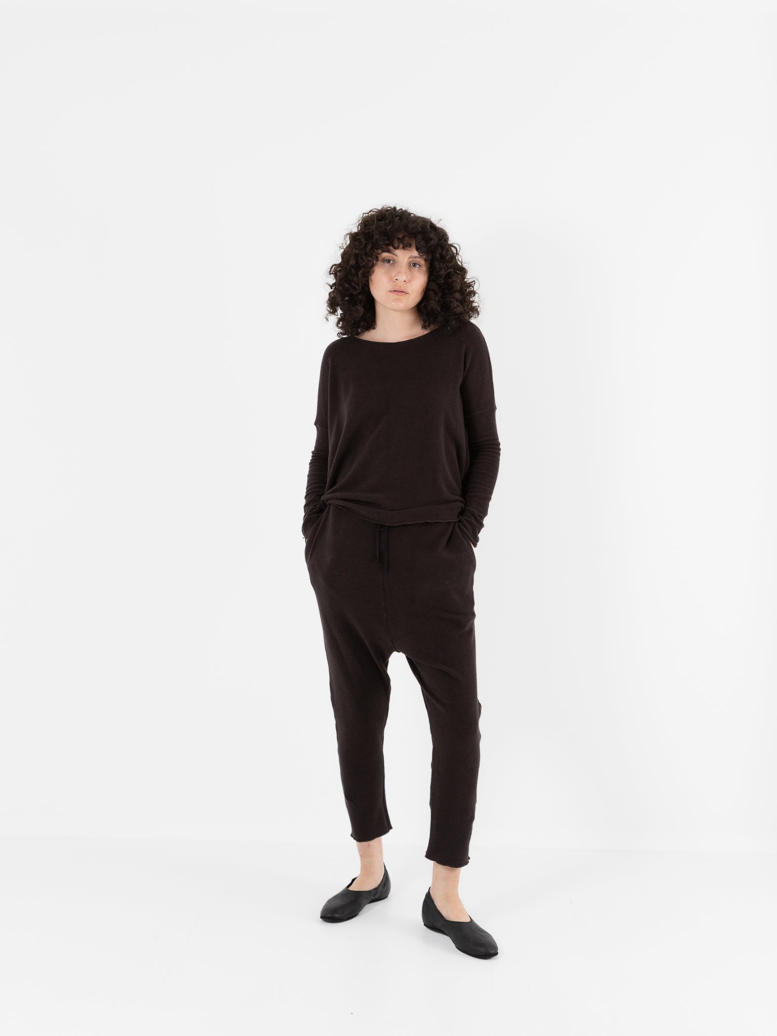 Album Di Famiglia New Basic Pant In Chocolate JP - ALBUM DI FAMIGLIA at Worthwhile - shop PANT
