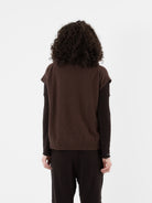 Album Di Famiglia Cashmere Open Vest in Chestnut - ALBUM DI FAMIGLIA at Worthwhile - shop VEST