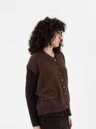 Album Di Famiglia Cashmere Open Vest in Chestnut - ALBUM DI FAMIGLIA at Worthwhile - shop VEST