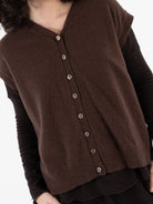 Album Di Famiglia Cashmere Open Vest in Chestnut - ALBUM DI FAMIGLIA at Worthwhile - shop VEST