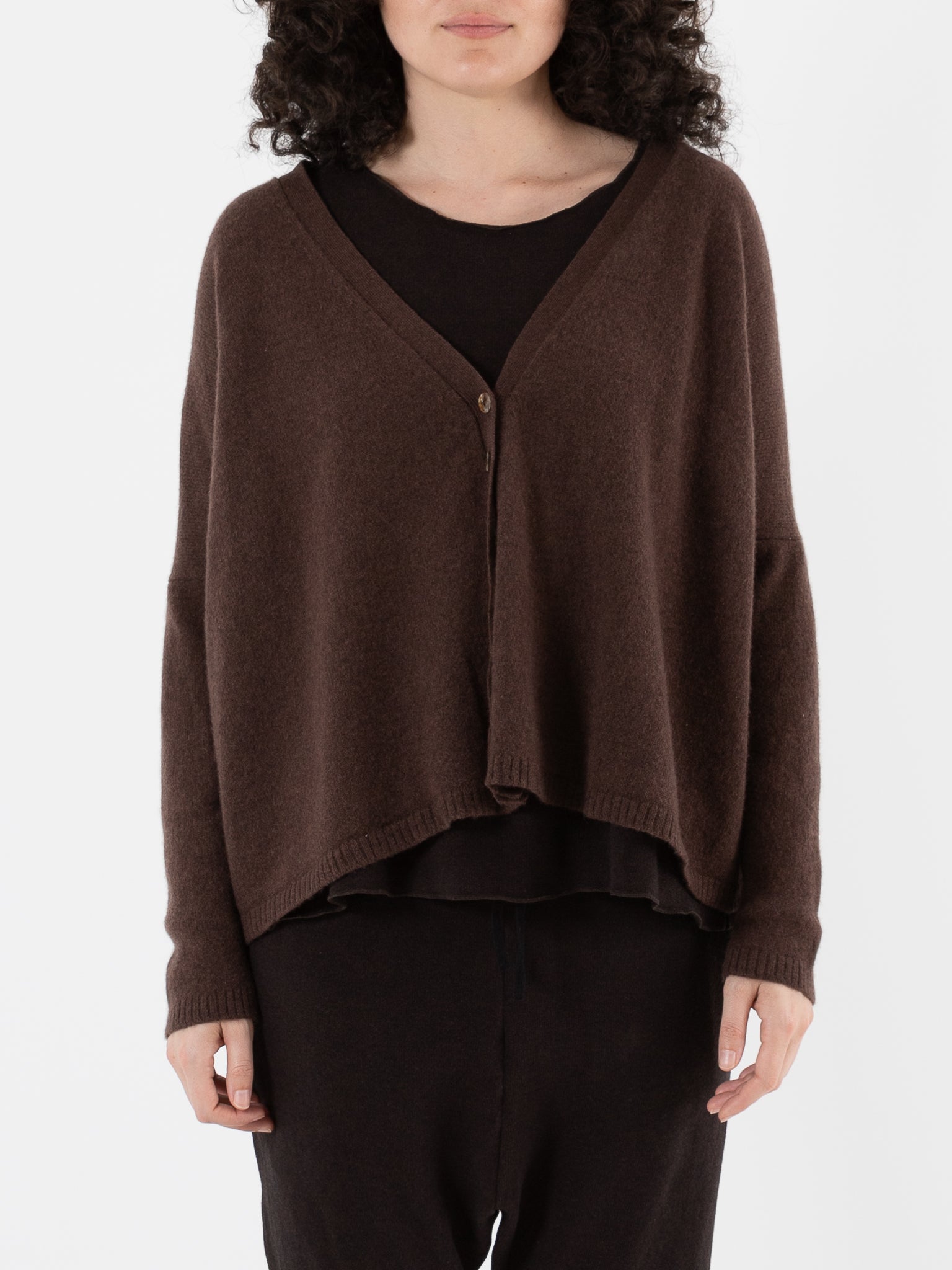 Album Di Famiglia Cashmere Cardigan in Chestnut - ALBUM DI FAMIGLIA at Worthwhile - shop CARDIGAN