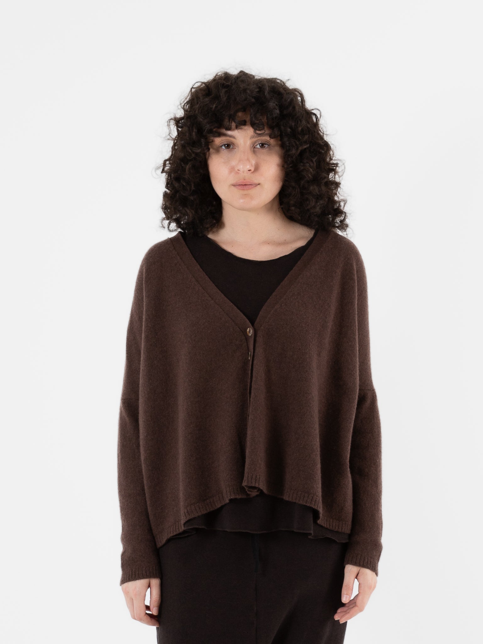 Album Di Famiglia Cashmere Cardigan in Chestnut - ALBUM DI FAMIGLIA at Worthwhile - shop CARDIGAN