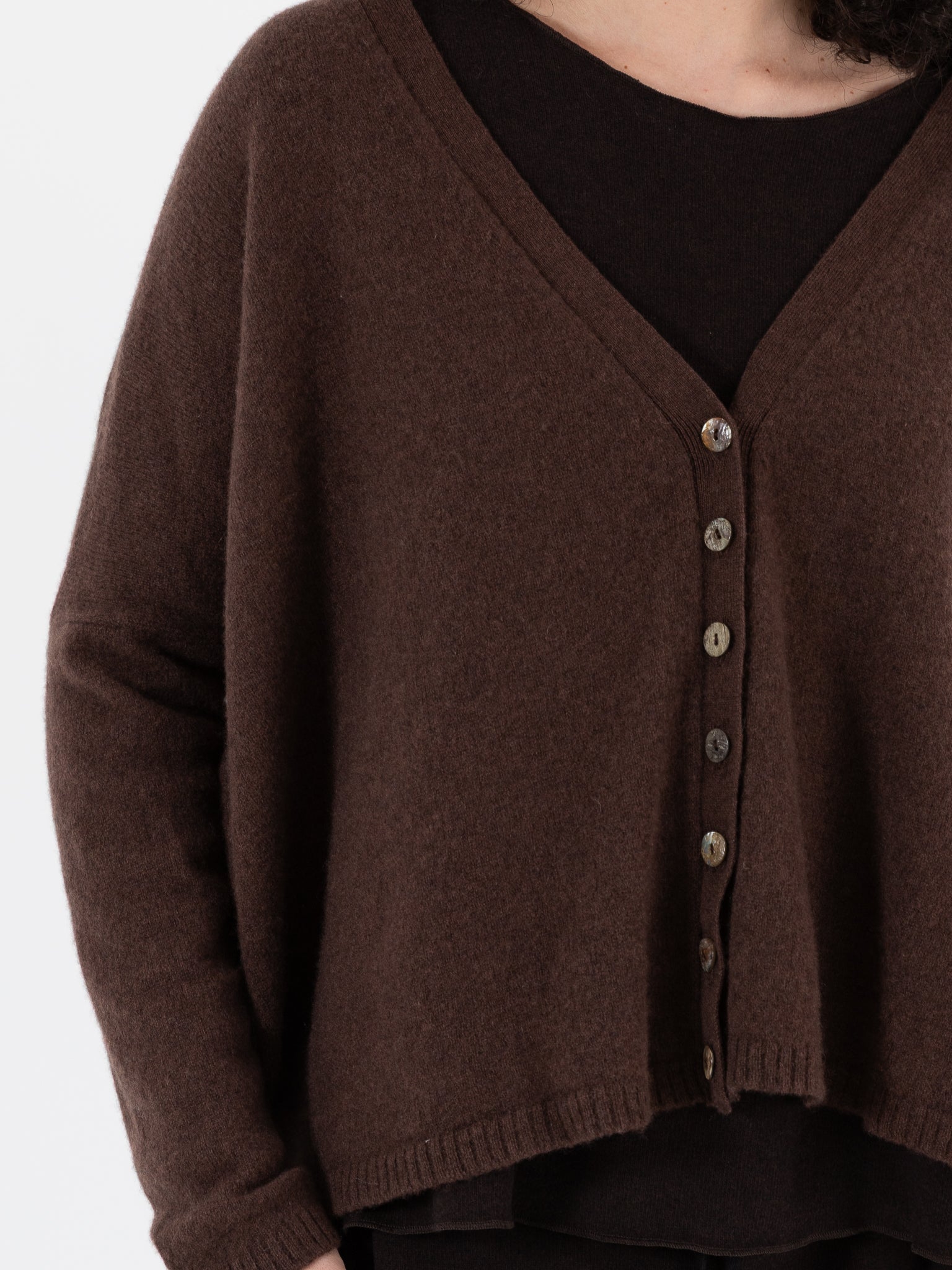 Album Di Famiglia Cashmere Cardigan in Chestnut - ALBUM DI FAMIGLIA at Worthwhile - shop CARDIGAN