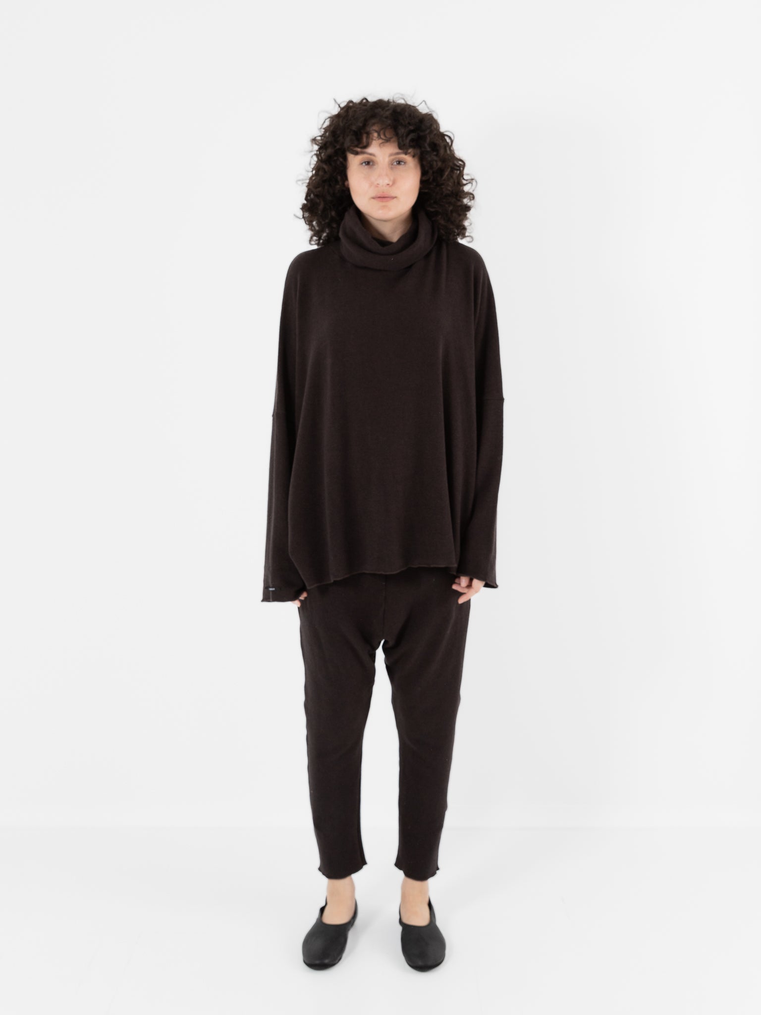 Album Di Famiglia Big Big Turtleneck in Chocolate JP - ALBUM DI FAMIGLIA at Worthwhile - shop TOP