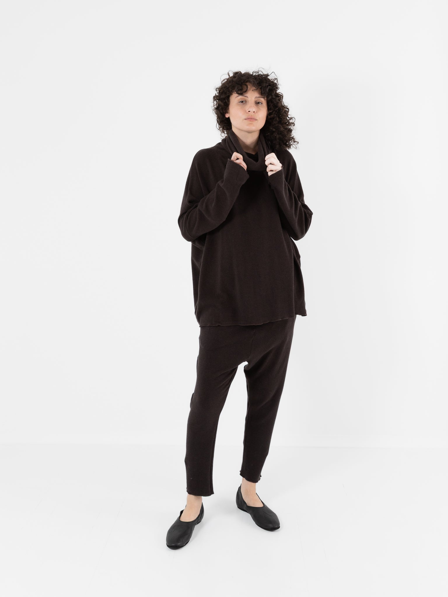 Album Di Famiglia Big Big Turtleneck in Chocolate JP - ALBUM DI FAMIGLIA at Worthwhile - shop TOP