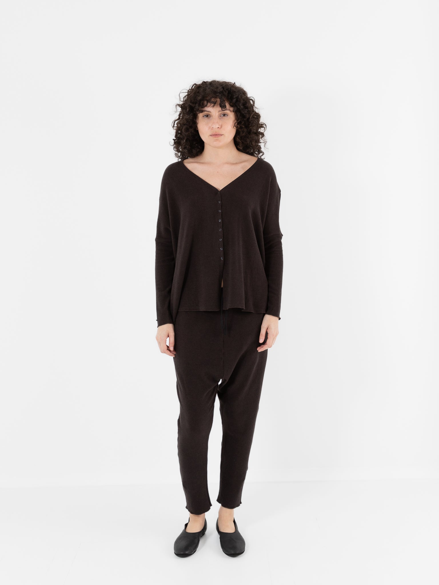 Album Di Famiglia Cardigan in Chocolate JP - ALBUM DI FAMIGLIA at Worthwhile - shop CARDIGAN