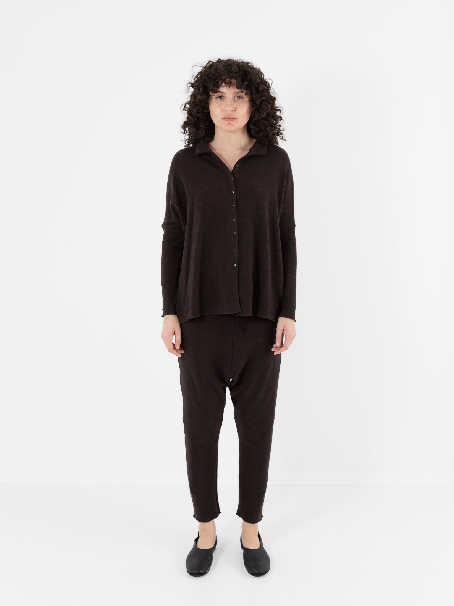 Album Di Famiglia Open Polo in Chocolate JP - ALBUM DI FAMIGLIA at Worthwhile - shop TOP