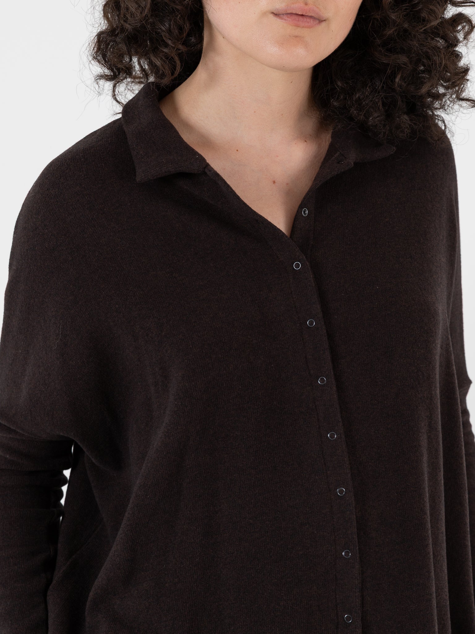 Album Di Famiglia Open Polo in Chocolate JP - ALBUM DI FAMIGLIA at Worthwhile - shop TOP