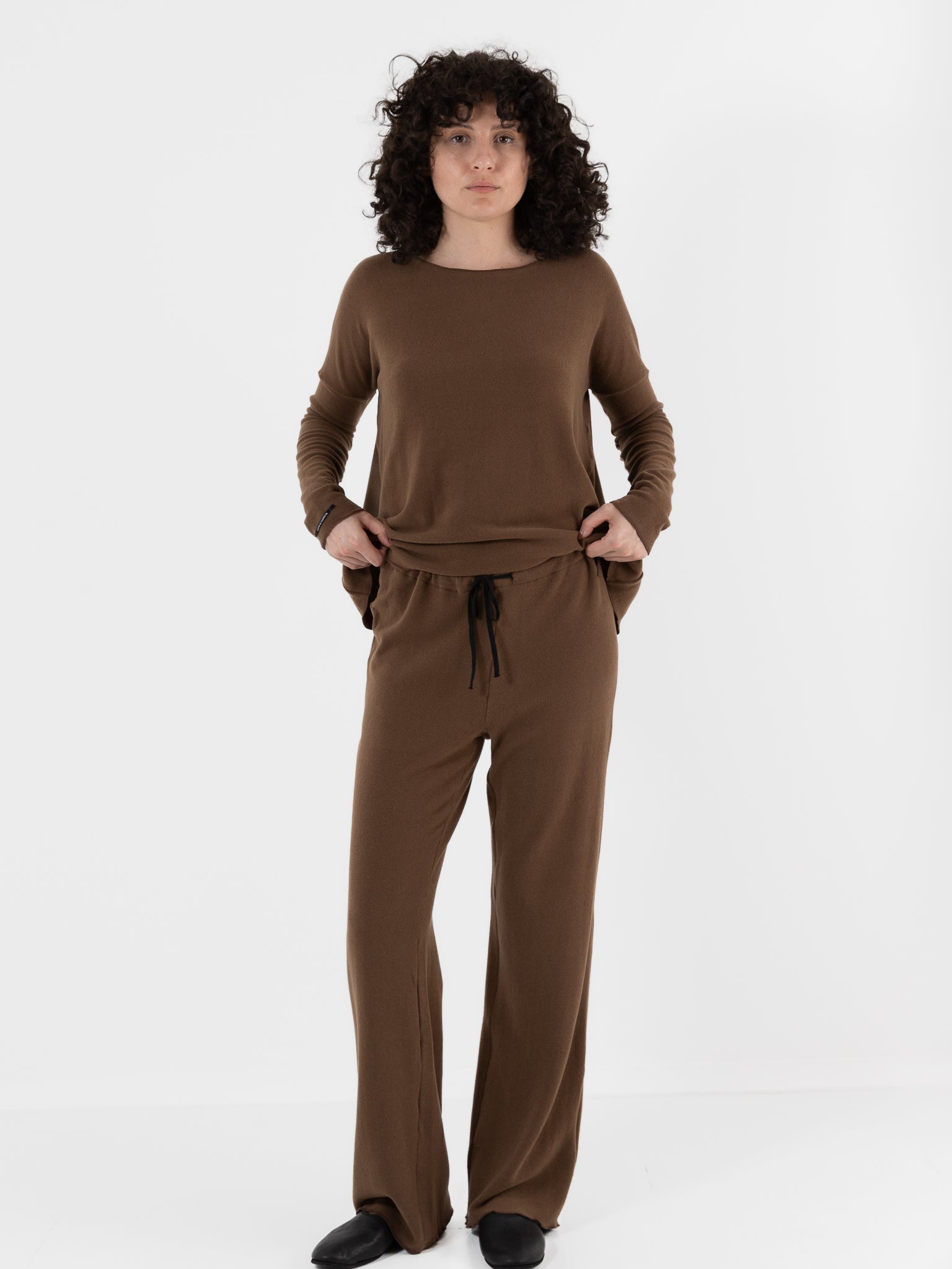 Album Di Famiglia Basic Trousers in Chestnut JP - ALBUM DI FAMIGLIA at Worthwhile - shop PANT