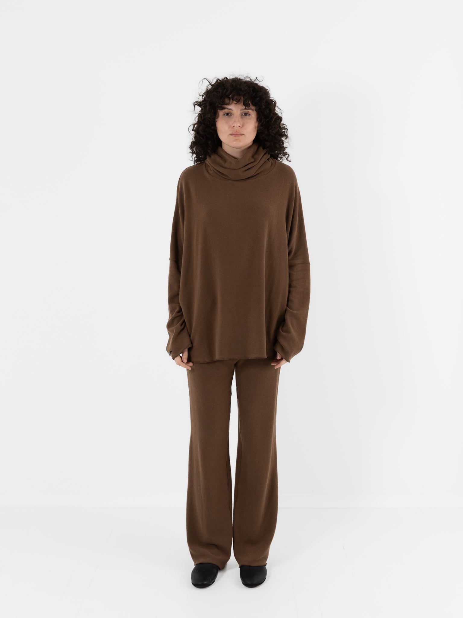 Album Di Famiglia Big Big Turtleneck in Chestnut JP - ALBUM DI FAMIGLIA at Worthwhile - shop TOP