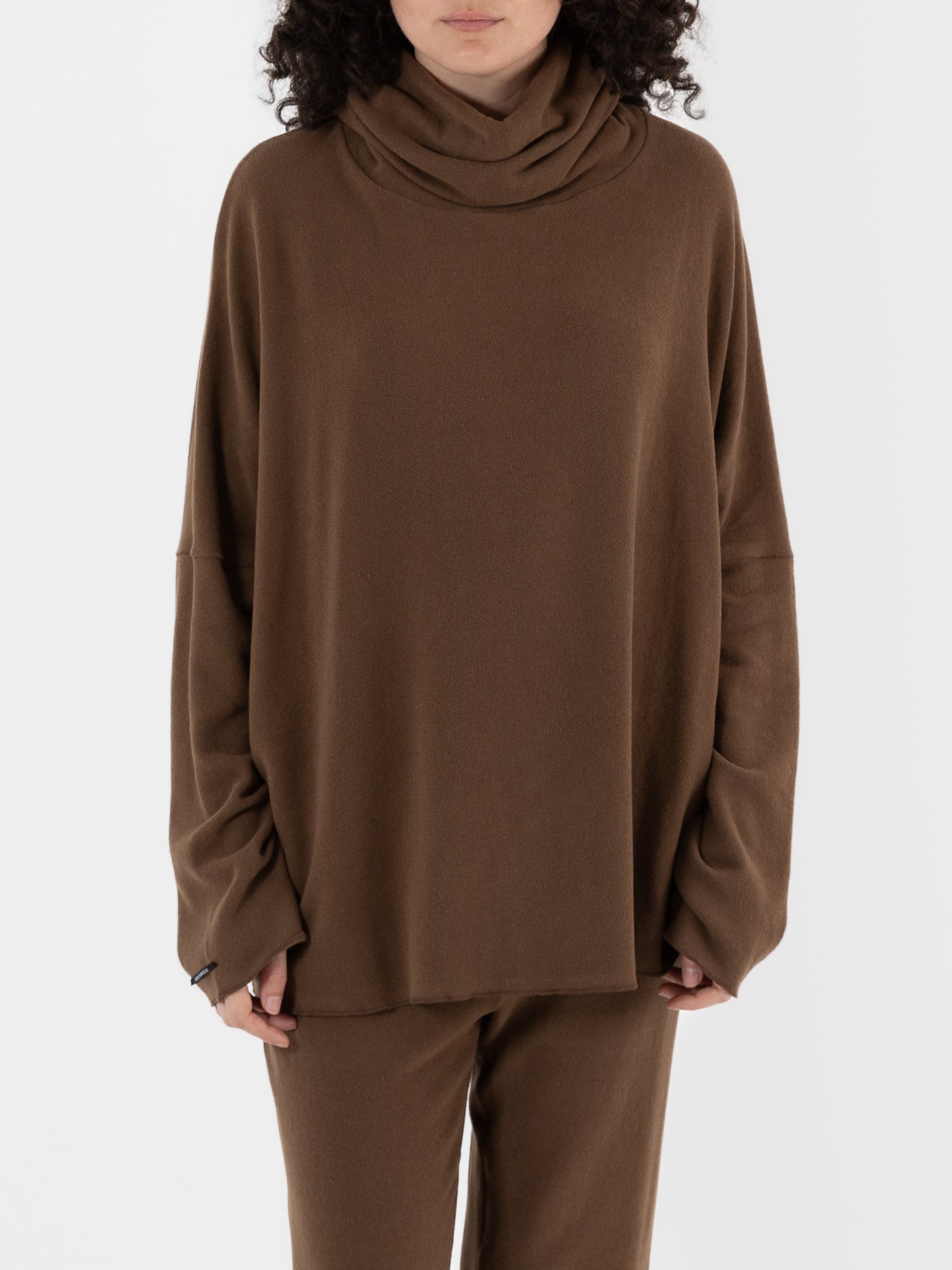 Album Di Famiglia Big Big Turtleneck in Chestnut JP - ALBUM DI FAMIGLIA at Worthwhile - shop TOP