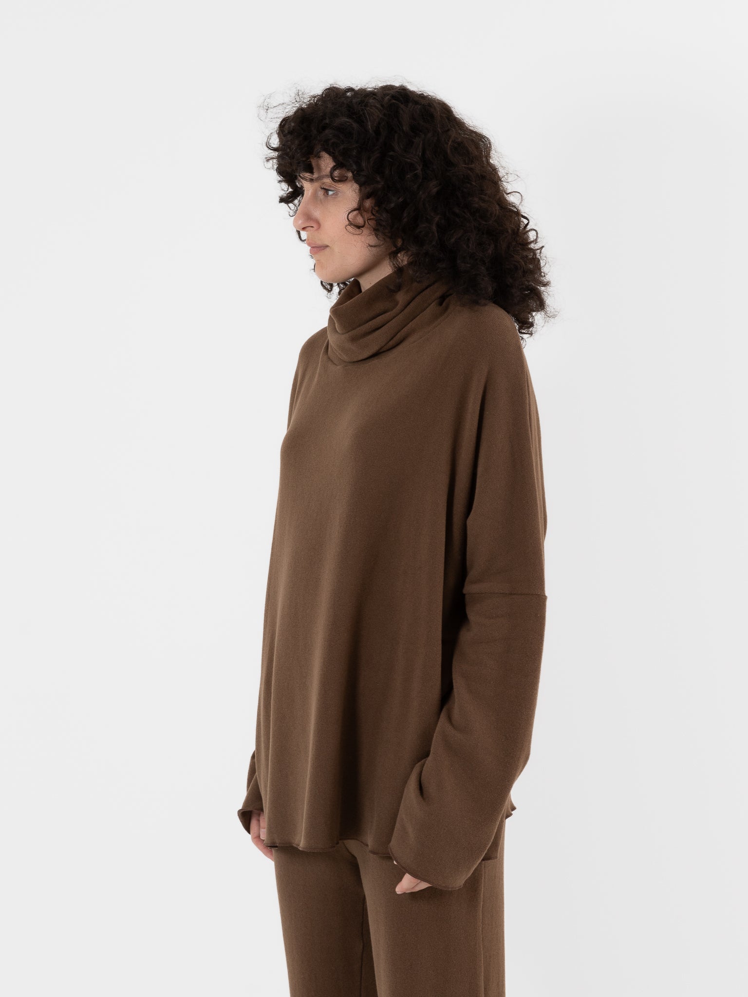 Album Di Famiglia Big Big Turtleneck in Chestnut JP - ALBUM DI FAMIGLIA at Worthwhile - shop TOP