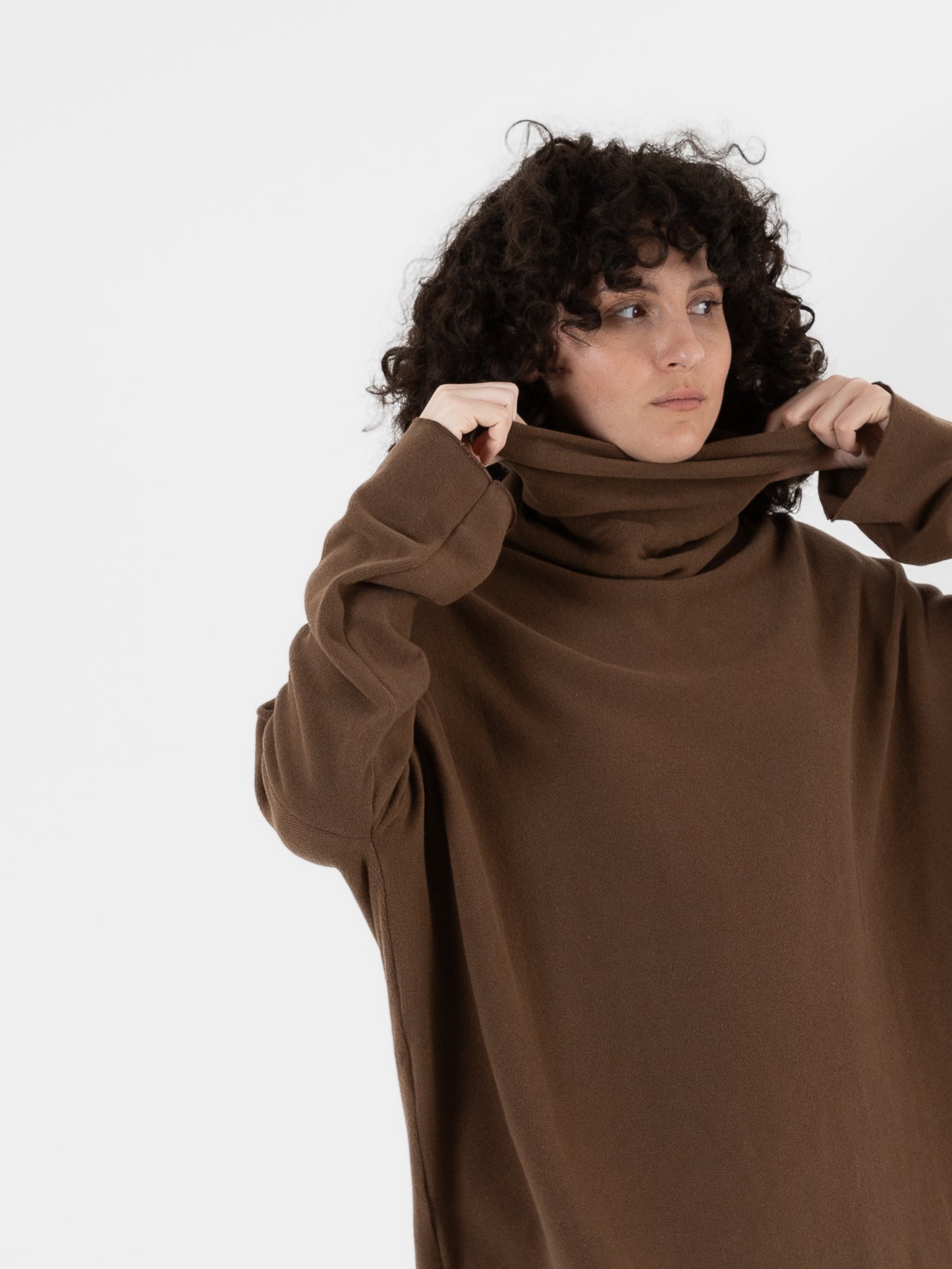 Album Di Famiglia Big Big Turtleneck in Chestnut JP - ALBUM DI FAMIGLIA at Worthwhile - shop TOP