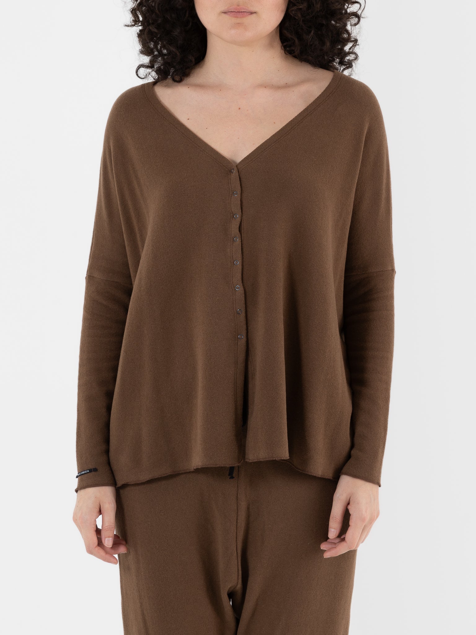 Album Di Famiglia Cardigan in Chestnut JP - ALBUM DI FAMIGLIA at Worthwhile - shop CARDIGAN