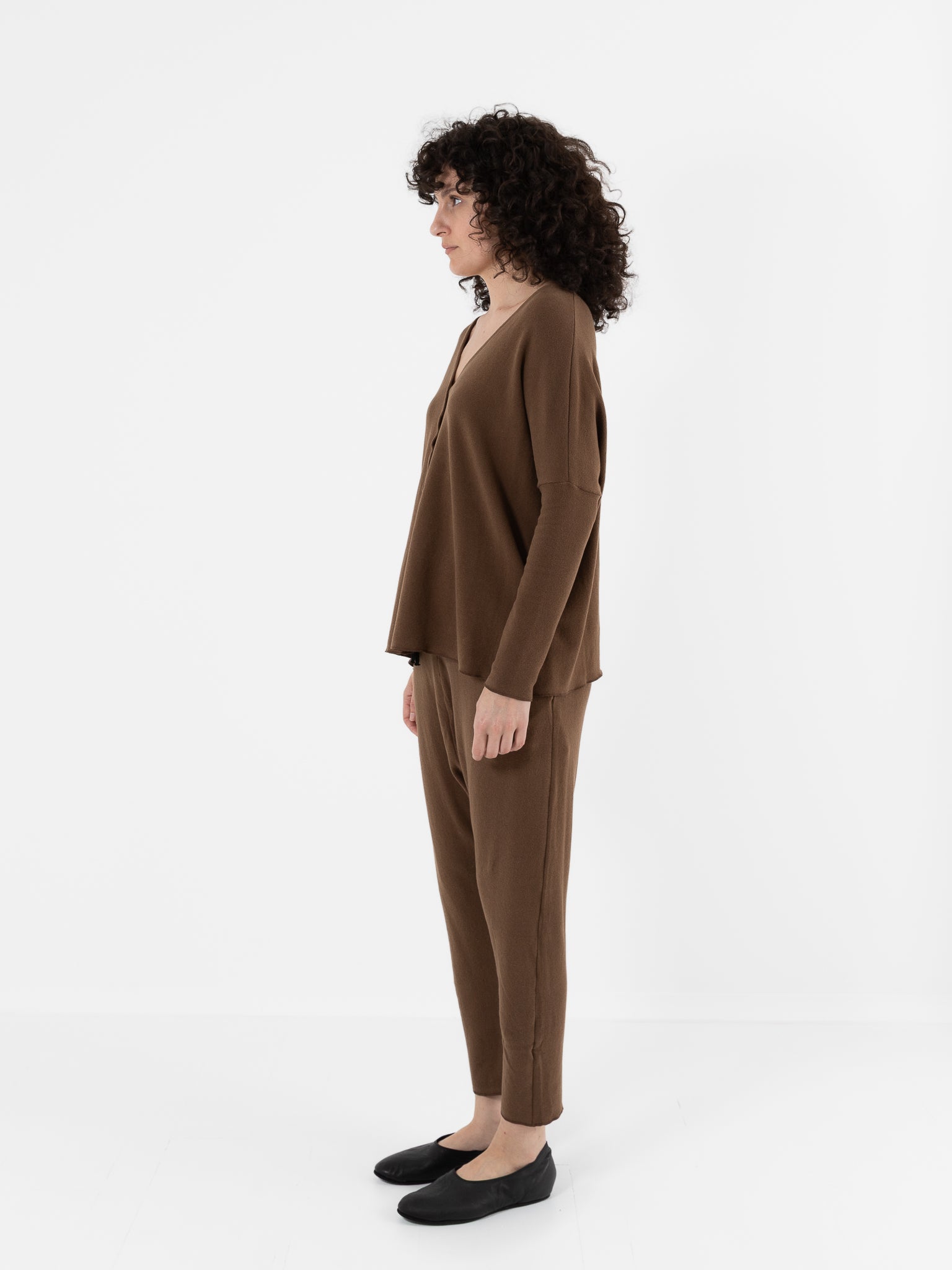 Album Di Famiglia Cardigan in Chestnut JP - ALBUM DI FAMIGLIA at Worthwhile - shop CARDIGAN