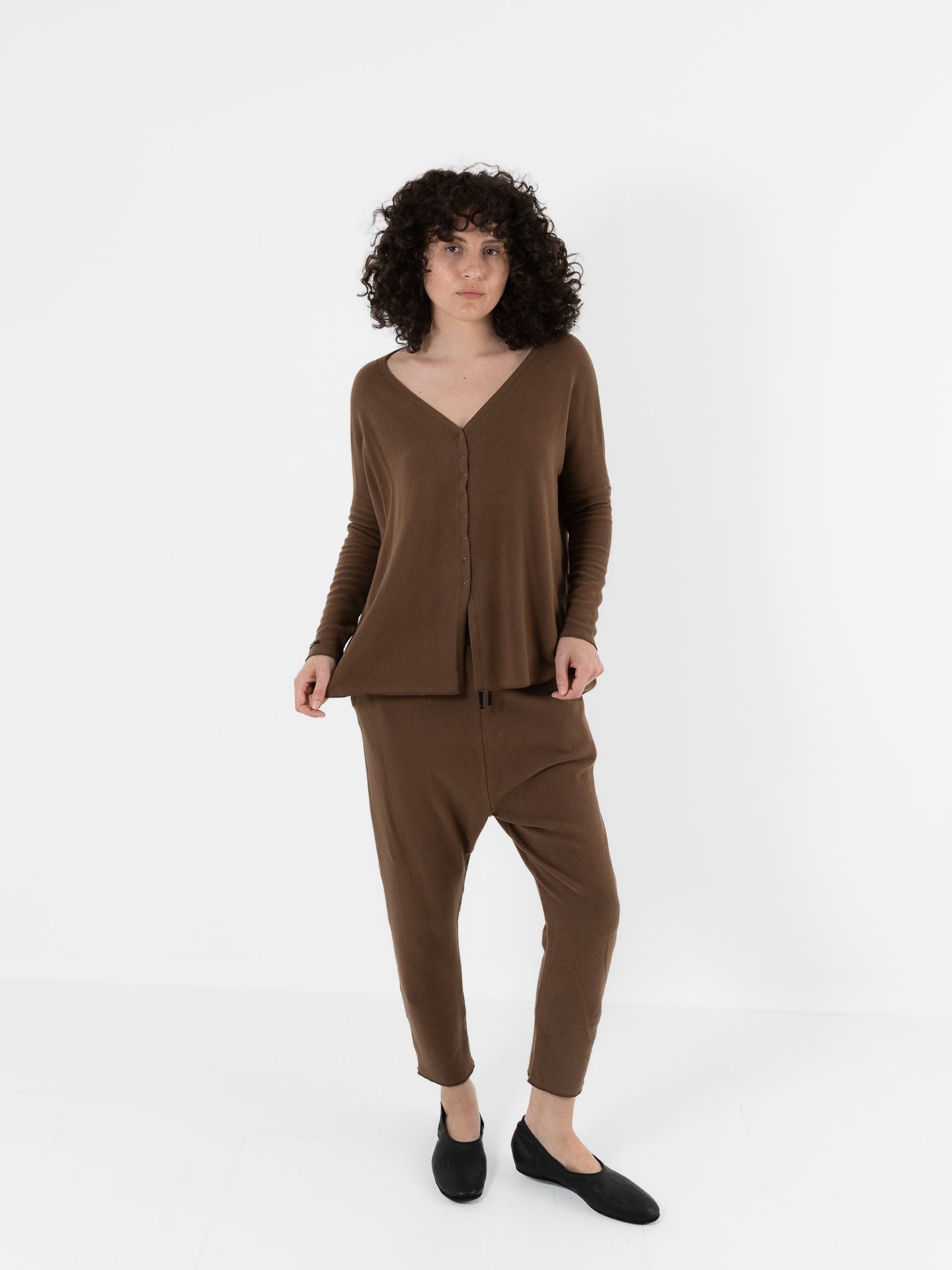 Album Di Famiglia Cardigan in Chestnut JP - ALBUM DI FAMIGLIA at Worthwhile - shop CARDIGAN