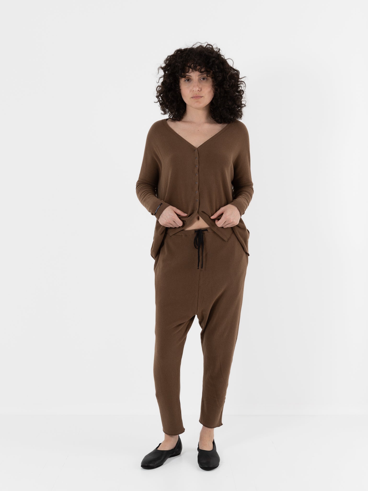 Album Di Famiglia New Basic Pant In Chestnut JP - ALBUM DI FAMIGLIA at Worthwhile - shop PANT