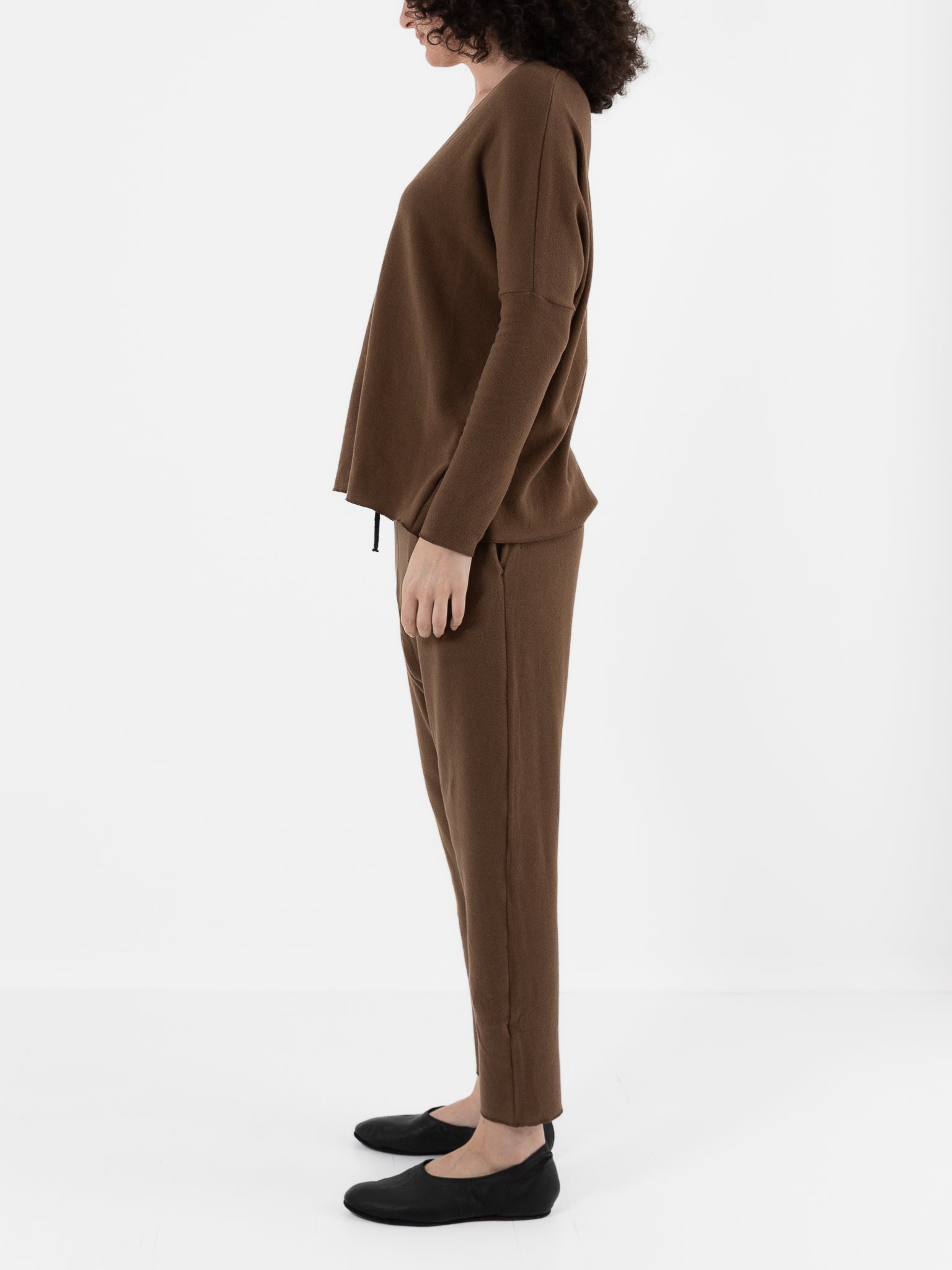 Album Di Famiglia New Basic Pant In Chestnut JP - ALBUM DI FAMIGLIA at Worthwhile - shop PANT