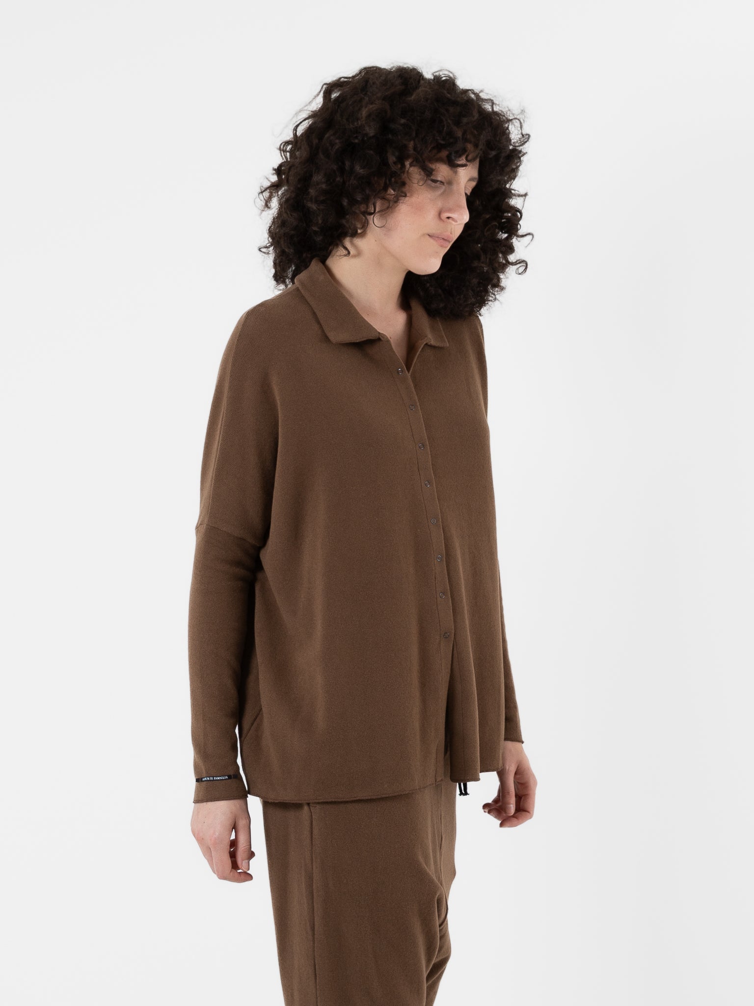 Album Di Famiglia Open Polo in Chestnut JP - ALBUM DI FAMIGLIA at Worthwhile - shop TOP