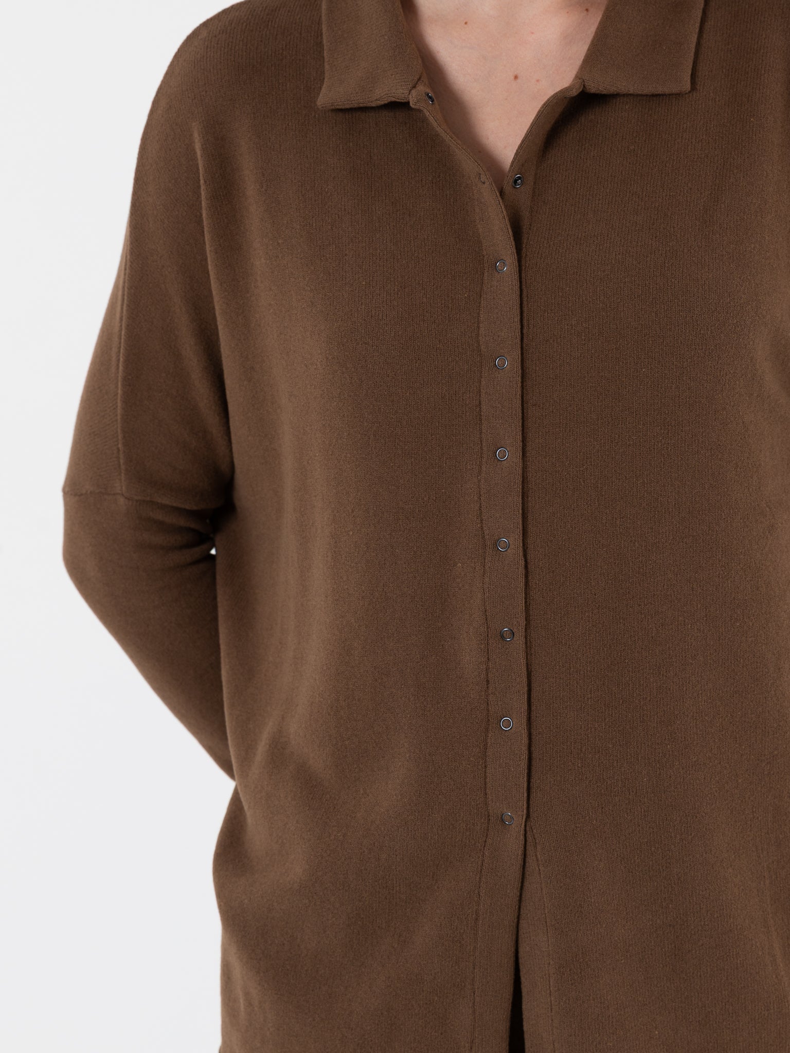 Album Di Famiglia Open Polo in Chestnut JP - ALBUM DI FAMIGLIA at Worthwhile - shop TOP