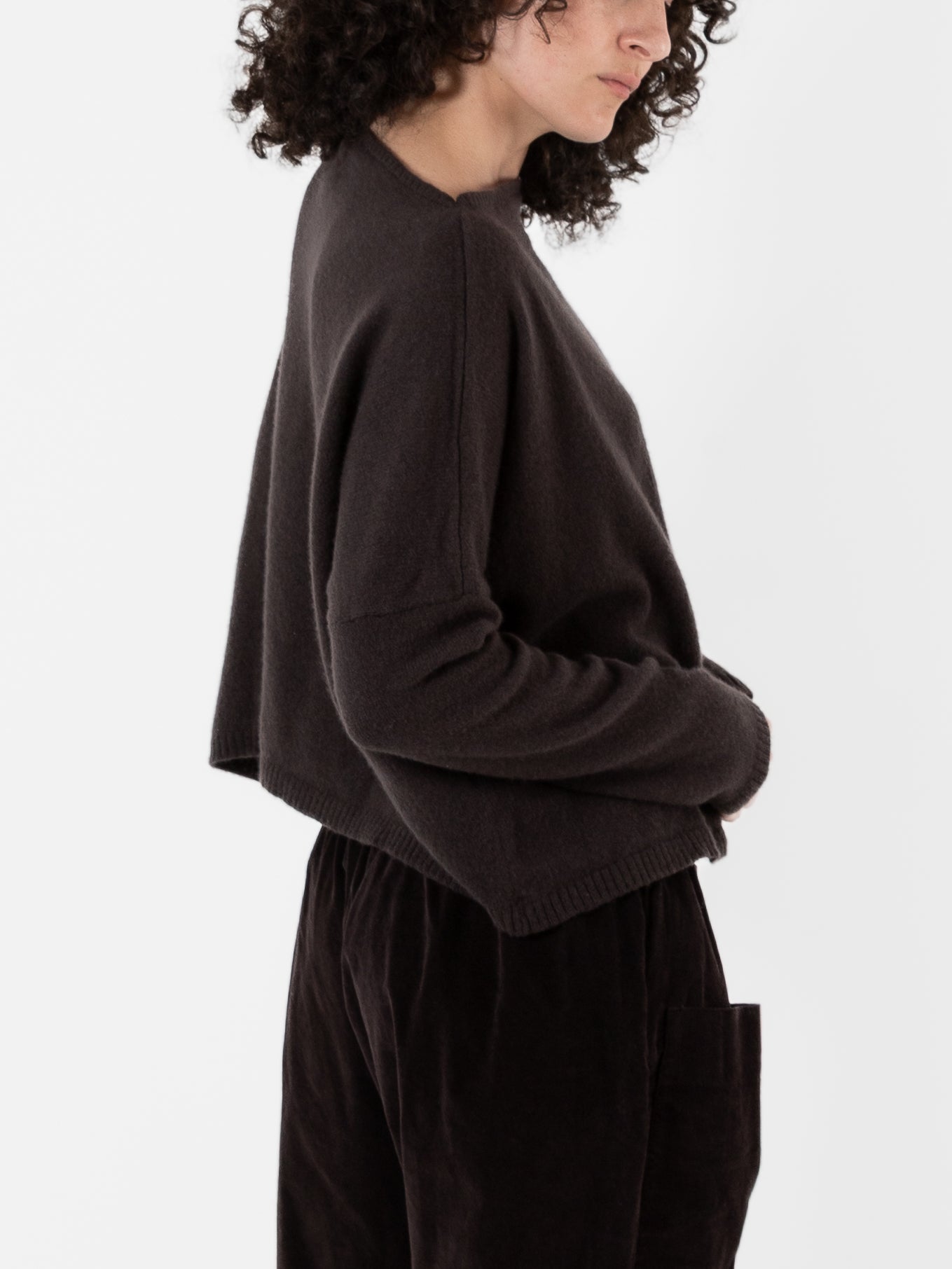 Album Di Famiglia Cashmere Boatneck Sweater in Chocolate - ALBUM DI FAMIGLIA at Worthwhile - shop SWEATER