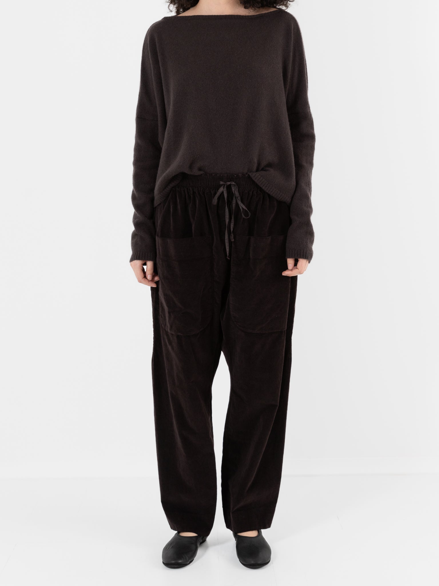 Album di Famiglia Velvet Braghe Pant in Chocolate - ALBUM DI FAMIGLIA at Worthwhile - shop PANT