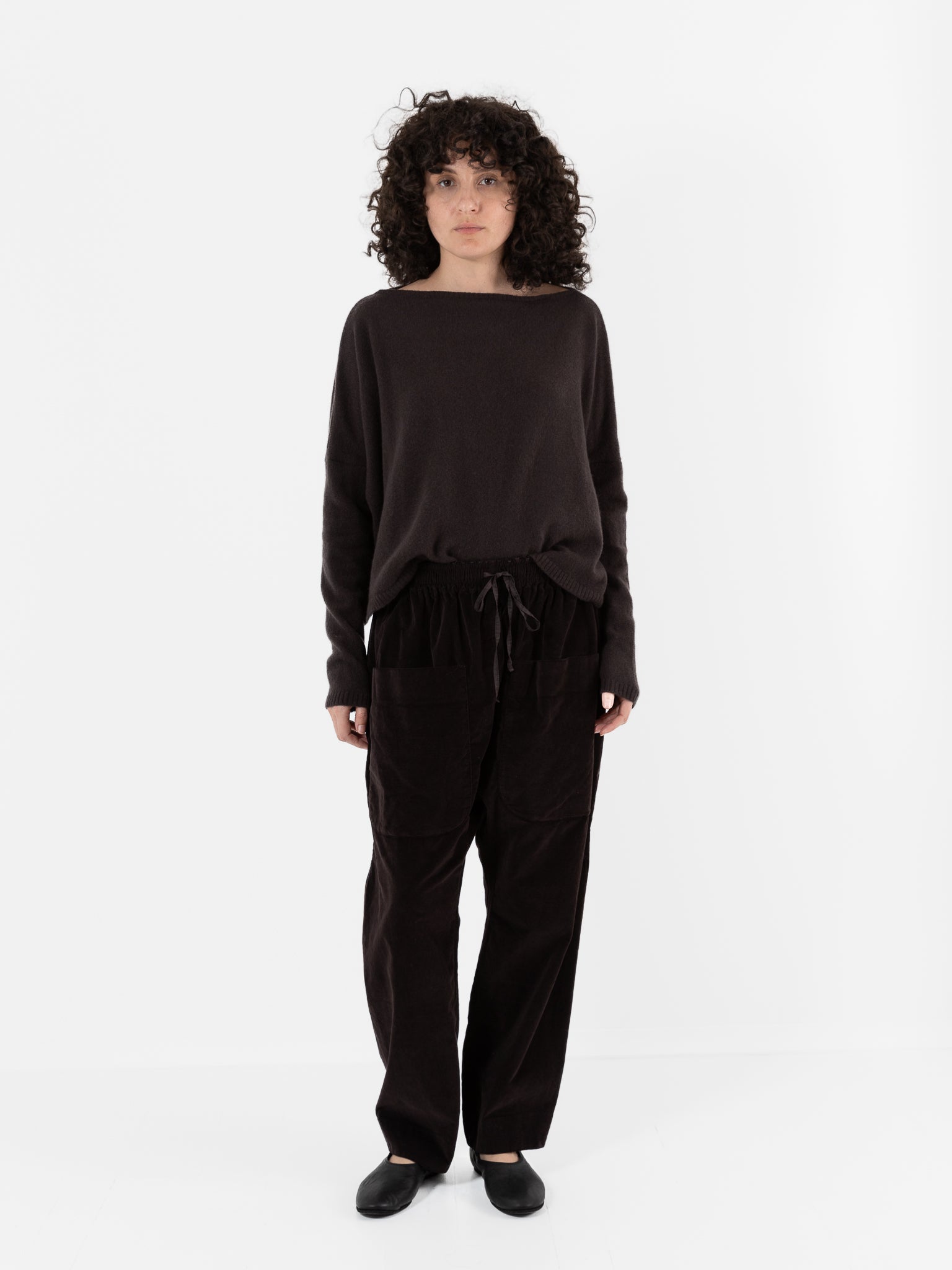Album di Famiglia Velvet Braghe Pant in Chocolate - ALBUM DI FAMIGLIA at Worthwhile - shop PANT
