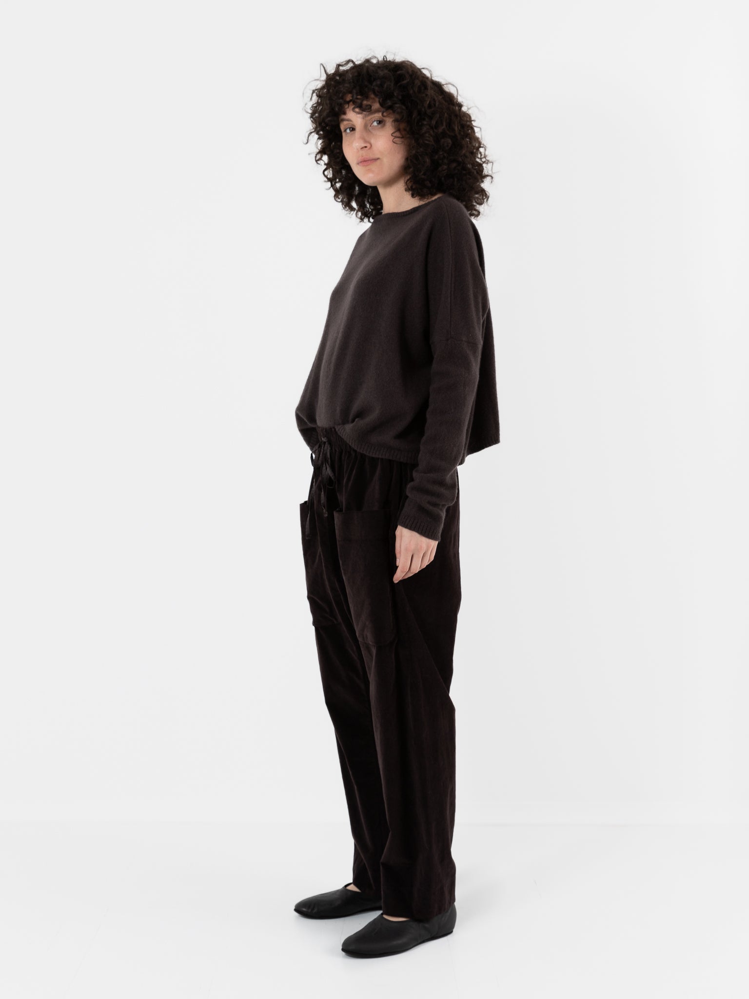 Album di Famiglia Velvet Braghe Pant in Chocolate - ALBUM DI FAMIGLIA at Worthwhile - shop PANT