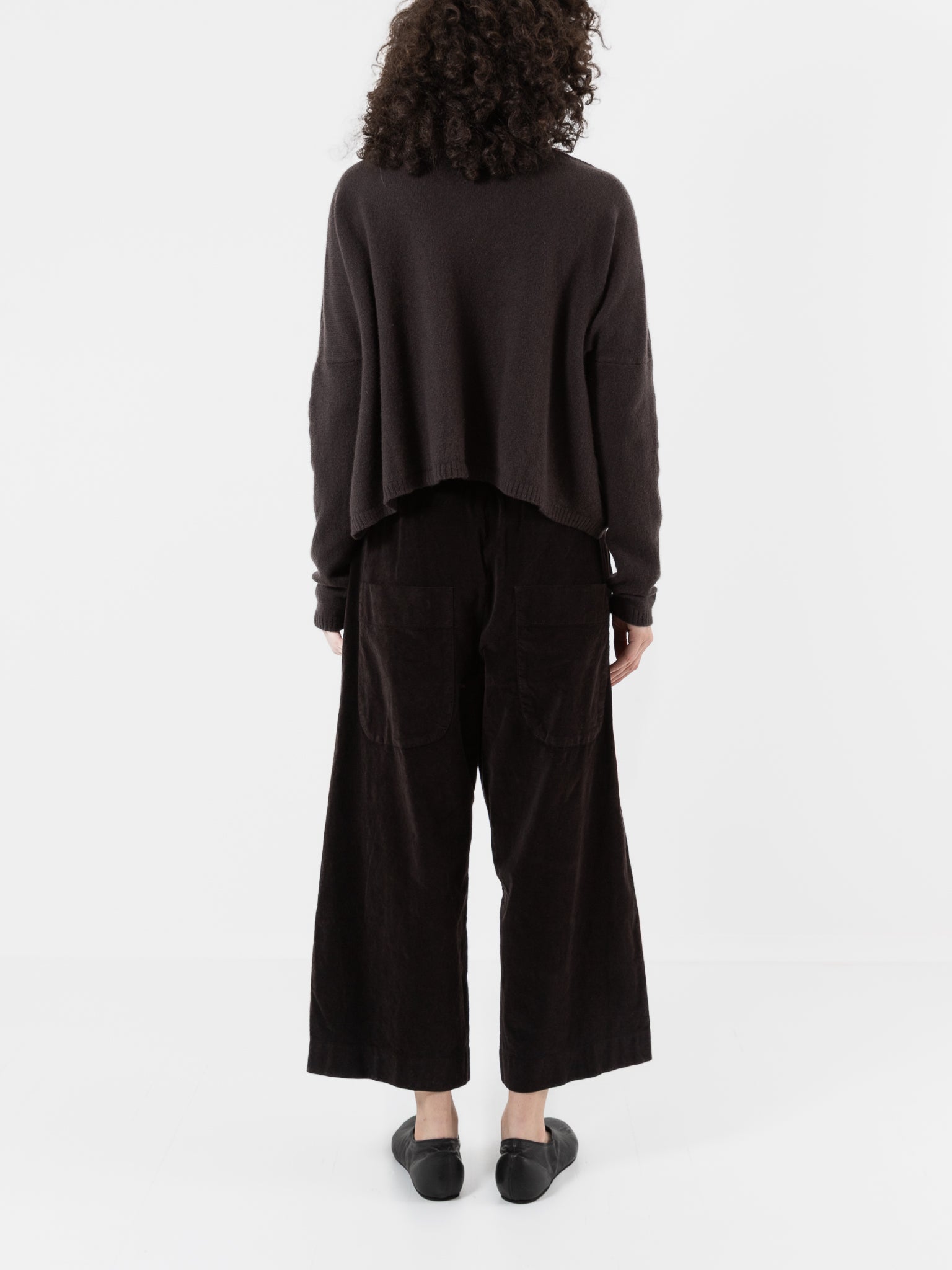 Album di Famiglia Velvet Wide & Short Trousers in Chocolate - ALBUM DI FAMIGLIA at Worthwhile - shop PANT