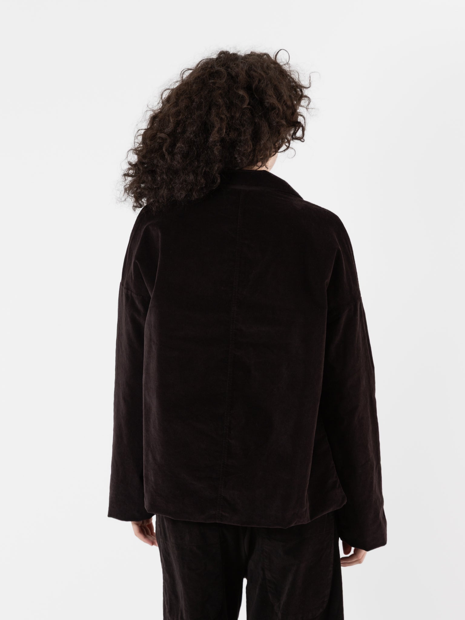 Album Di Famiglia Velvet Loose Blazer in Chocolate - ALBUM DI FAMIGLIA at Worthwhile - shop JACKET