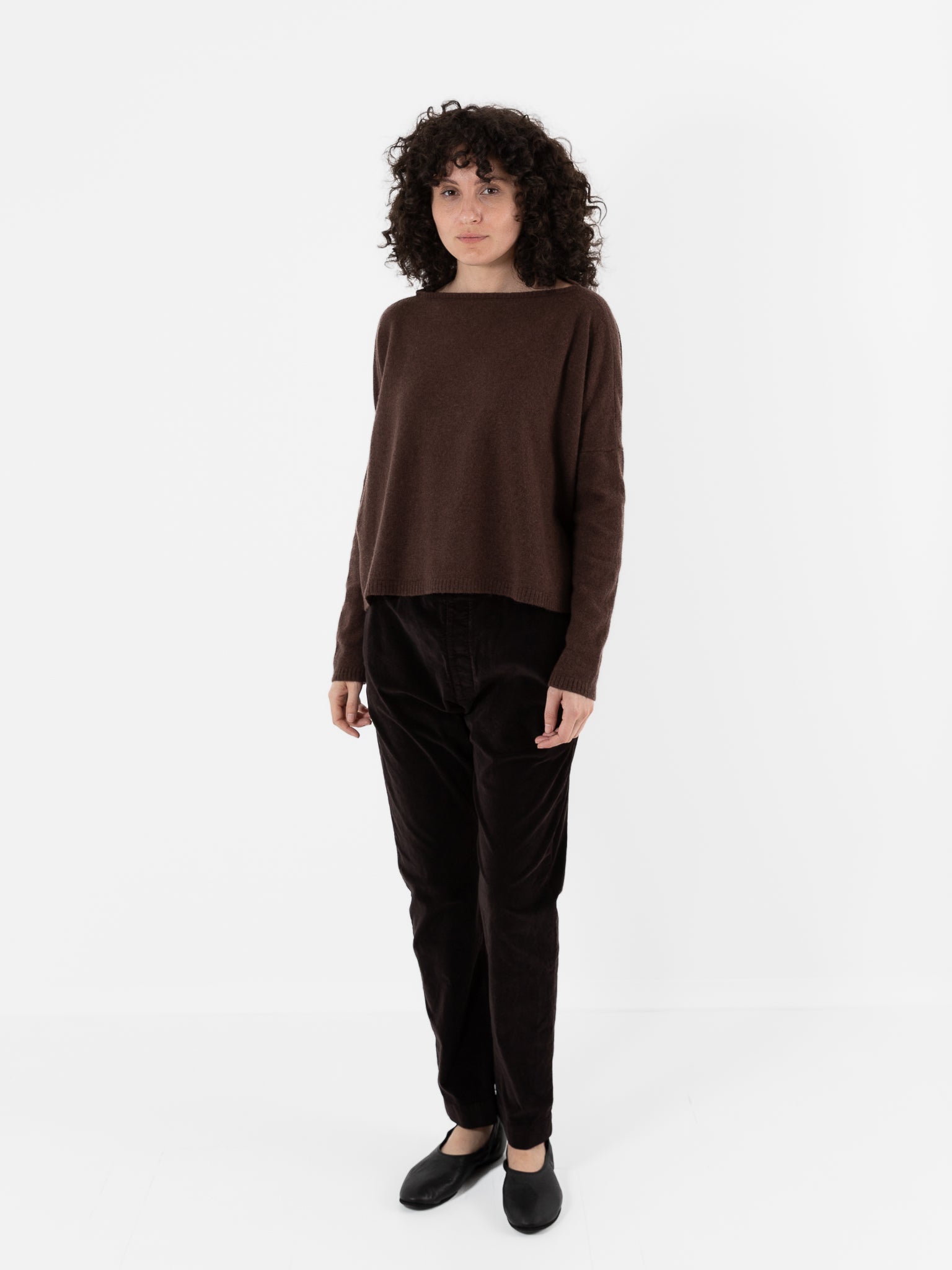 Album Di Famiglia Cashmere Boatneck Sweater in Chestnut - ALBUM DI FAMIGLIA at Worthwhile - shop SWEATER