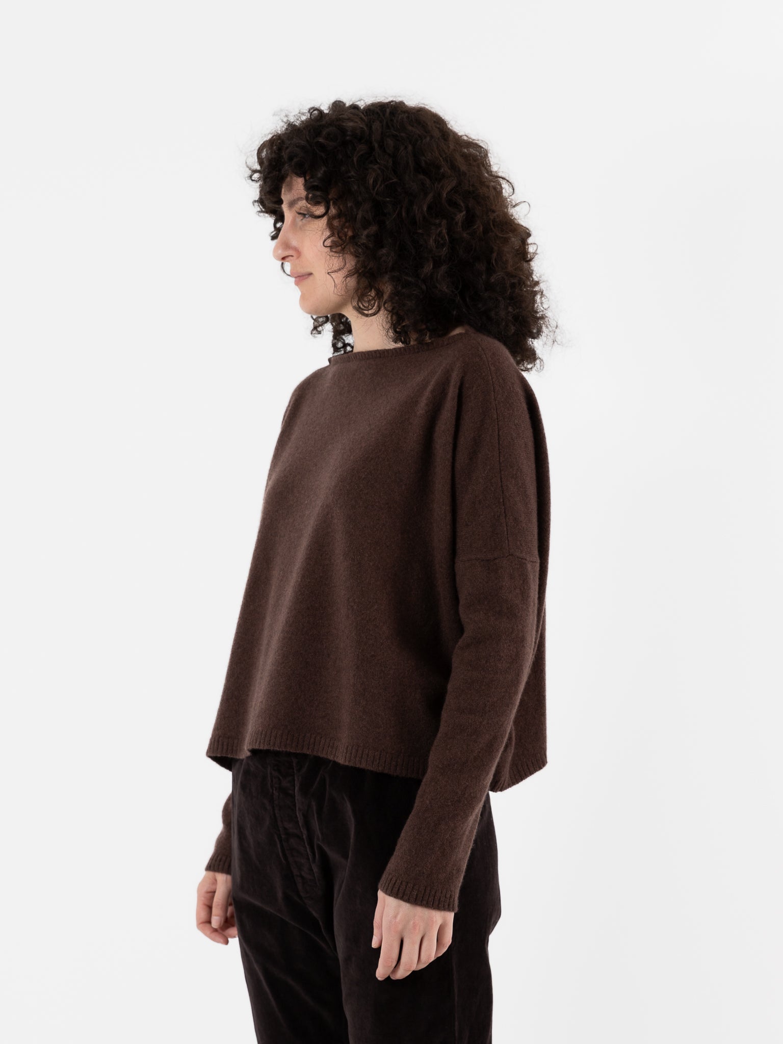 Album Di Famiglia Cashmere Boatneck Sweater in Chestnut - ALBUM DI FAMIGLIA at Worthwhile - shop SWEATER