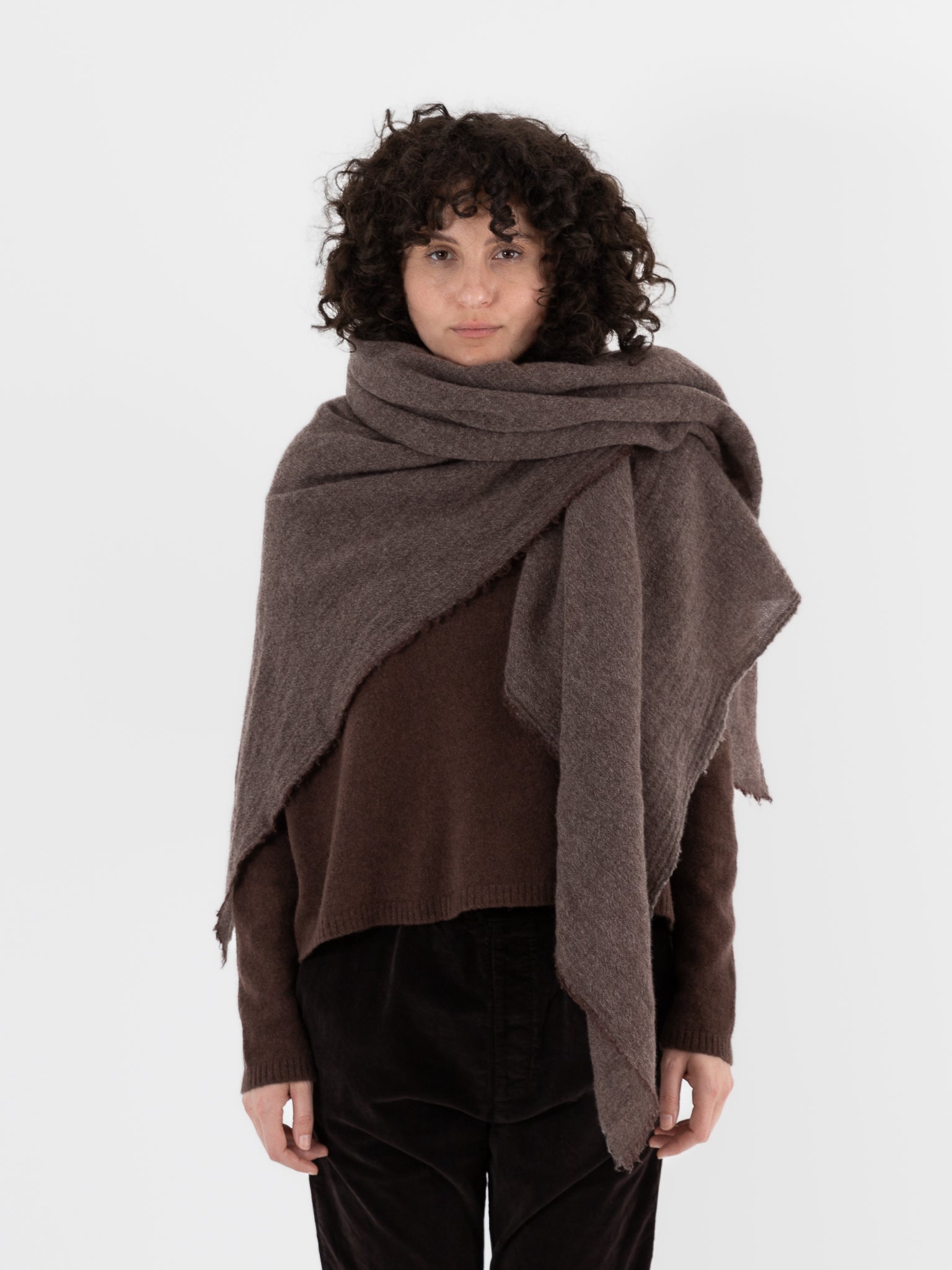 Album Di Famiglia Cashmere Scarf in Marron Glace - ALBUM DI FAMIGLIA at Worthwhile - shop SCARF