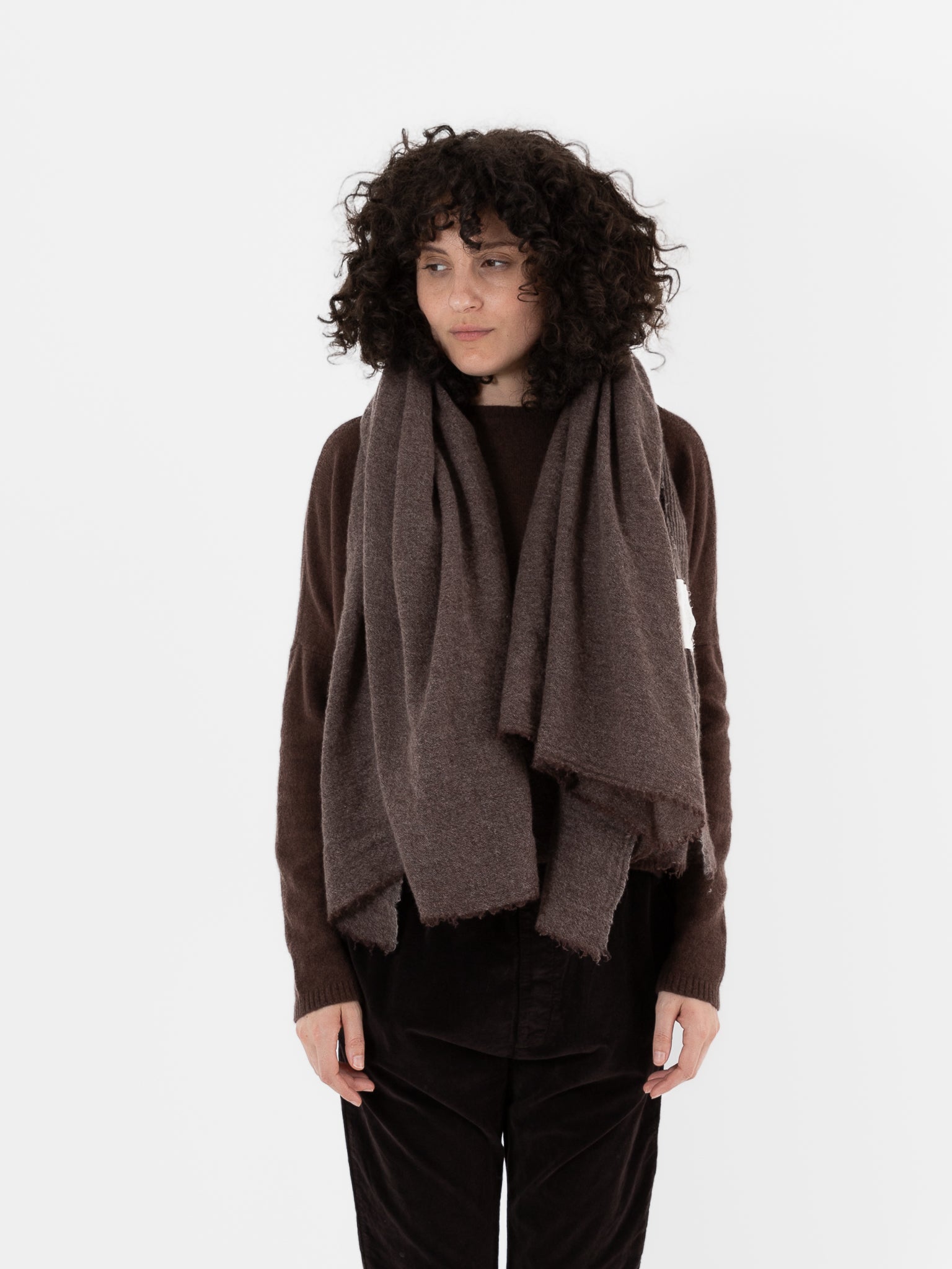 Album Di Famiglia Cashmere Scarf in Marron Glace - ALBUM DI FAMIGLIA at Worthwhile - shop SCARF